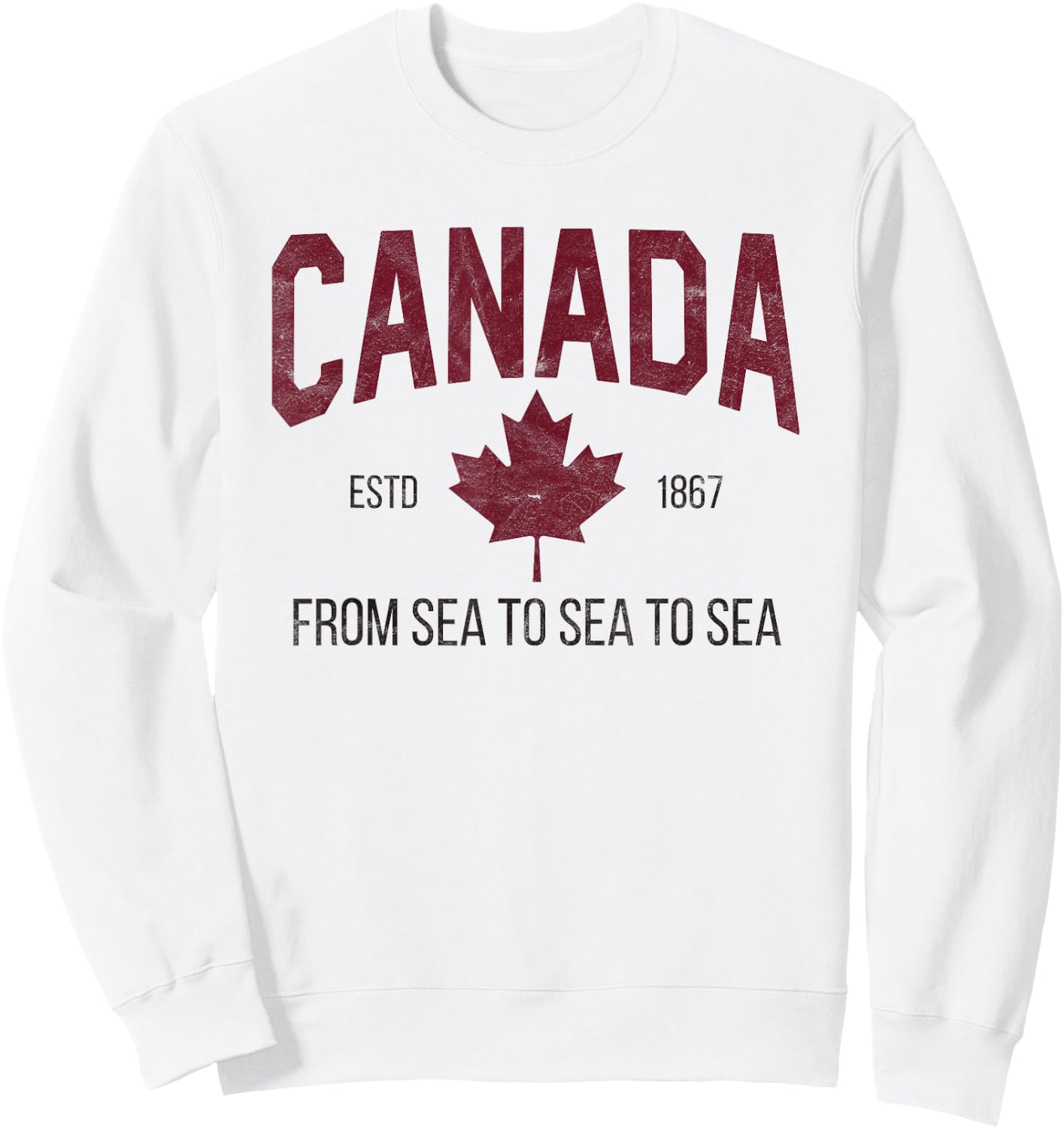 Canada Maple Leaf Flag Canadian Sweatshirt - Sweatshirt | White