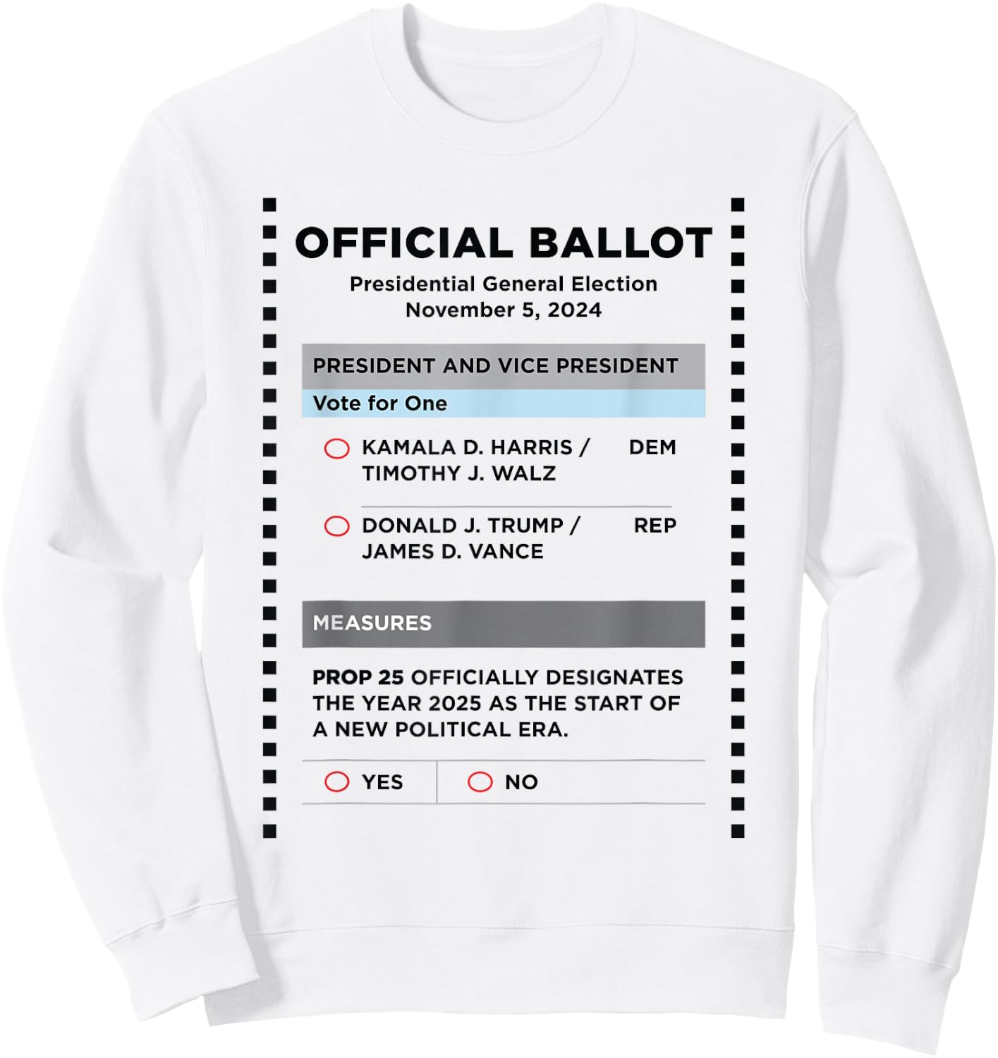 Mail-in Ballot Funny 2024 Election Pun Halloween Costume Sweatshirt - Sweatshirt | White