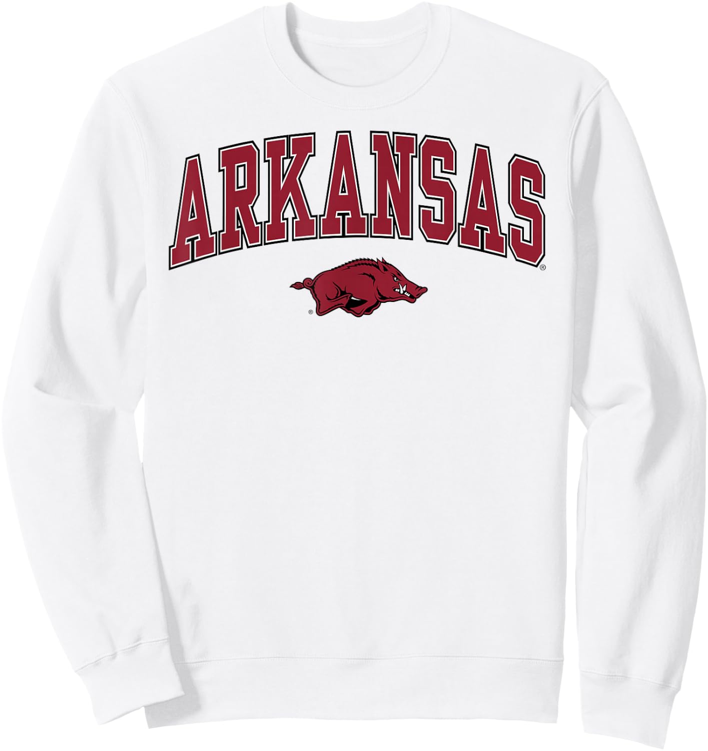 Arkansas Razorbacks Arch Over Officially Licensed Sweatshirt - Sweatshirt | White