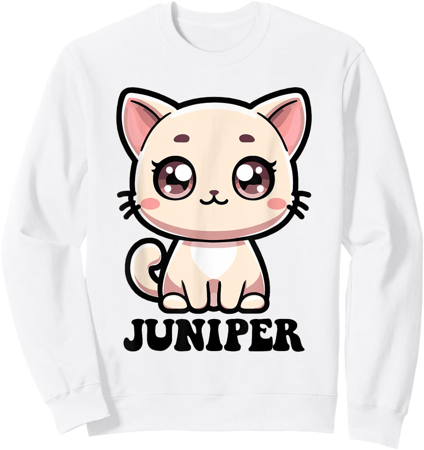 Juniper Cute Kitty Cat Design for Girls Name Juniper Sweatshirt - Sweatshirt | White