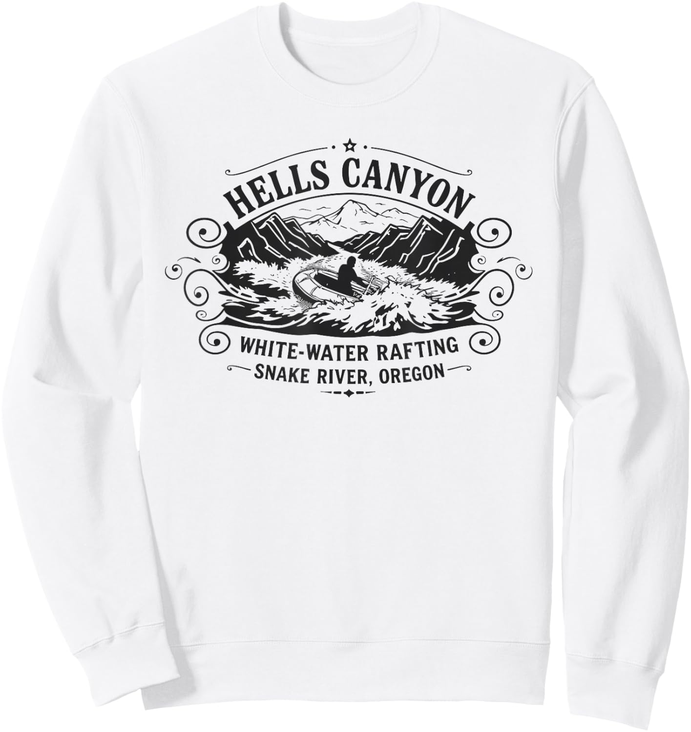 Hells Canyon White Water Rafting Snake River Oregon Sweatshirt - Sweatshirt | White