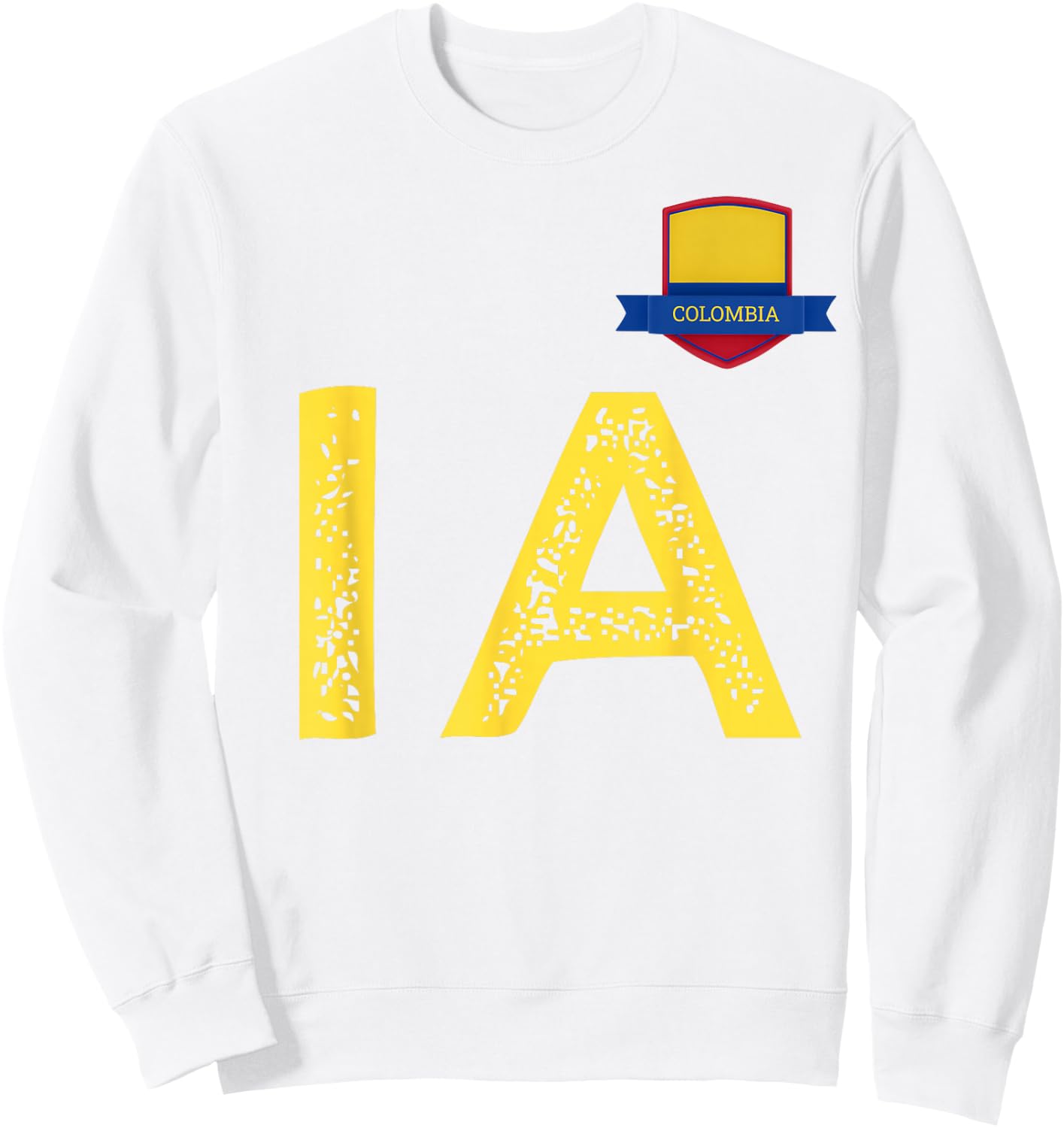 Colombia Human-Flag Letter I and A Colombian Sweatshirt - Sweatshirt | White