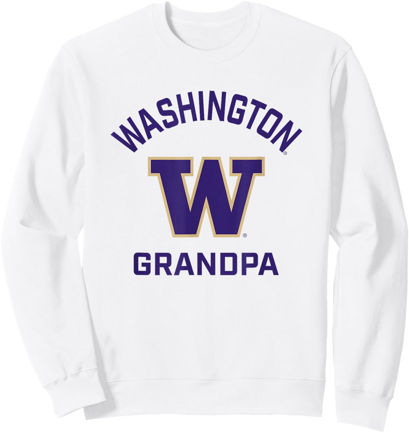 University of Washington Huskies Arched Grandpa Sweatshirt - Sweatshirt | White
