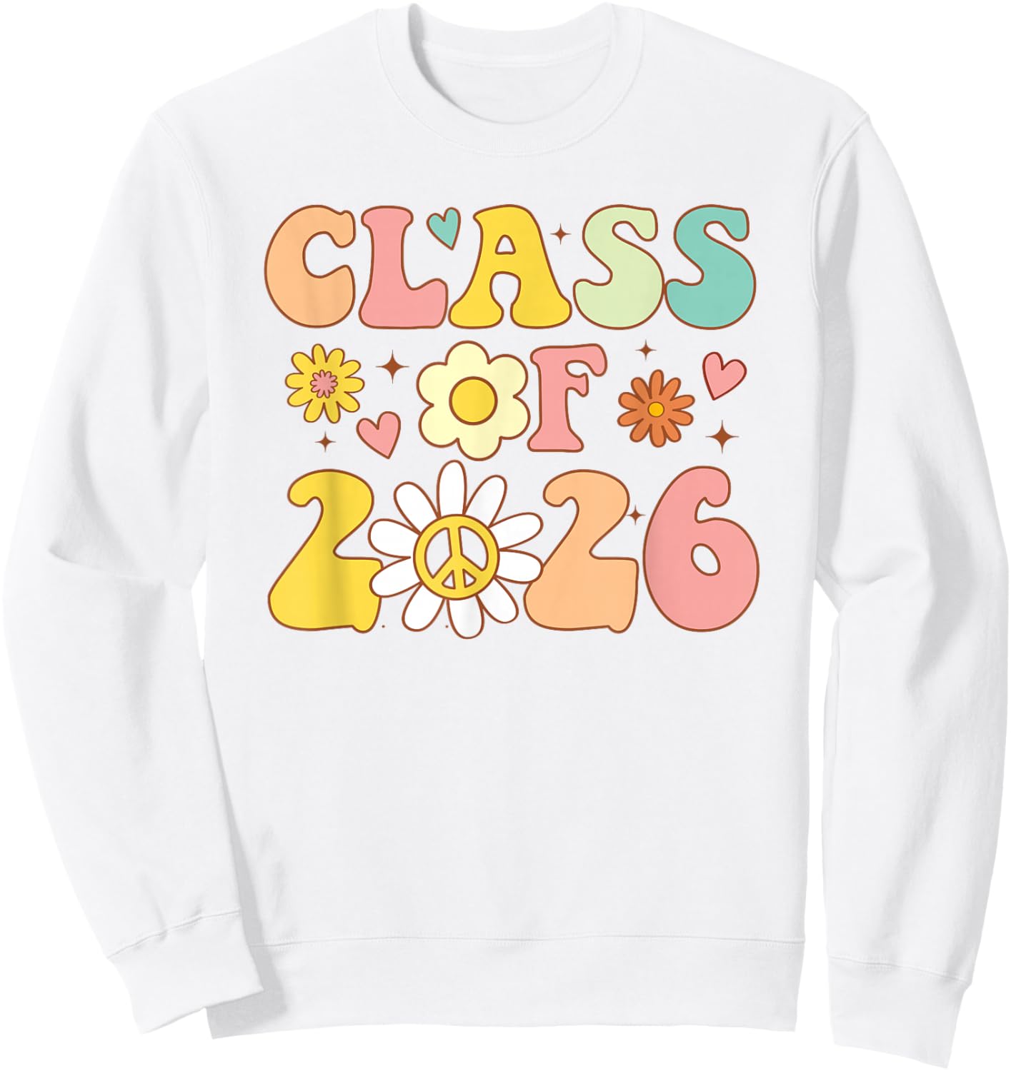 Retro Class of 2026 High School Senior Graduation Girls Sweatshirt - Sweatshirt | White