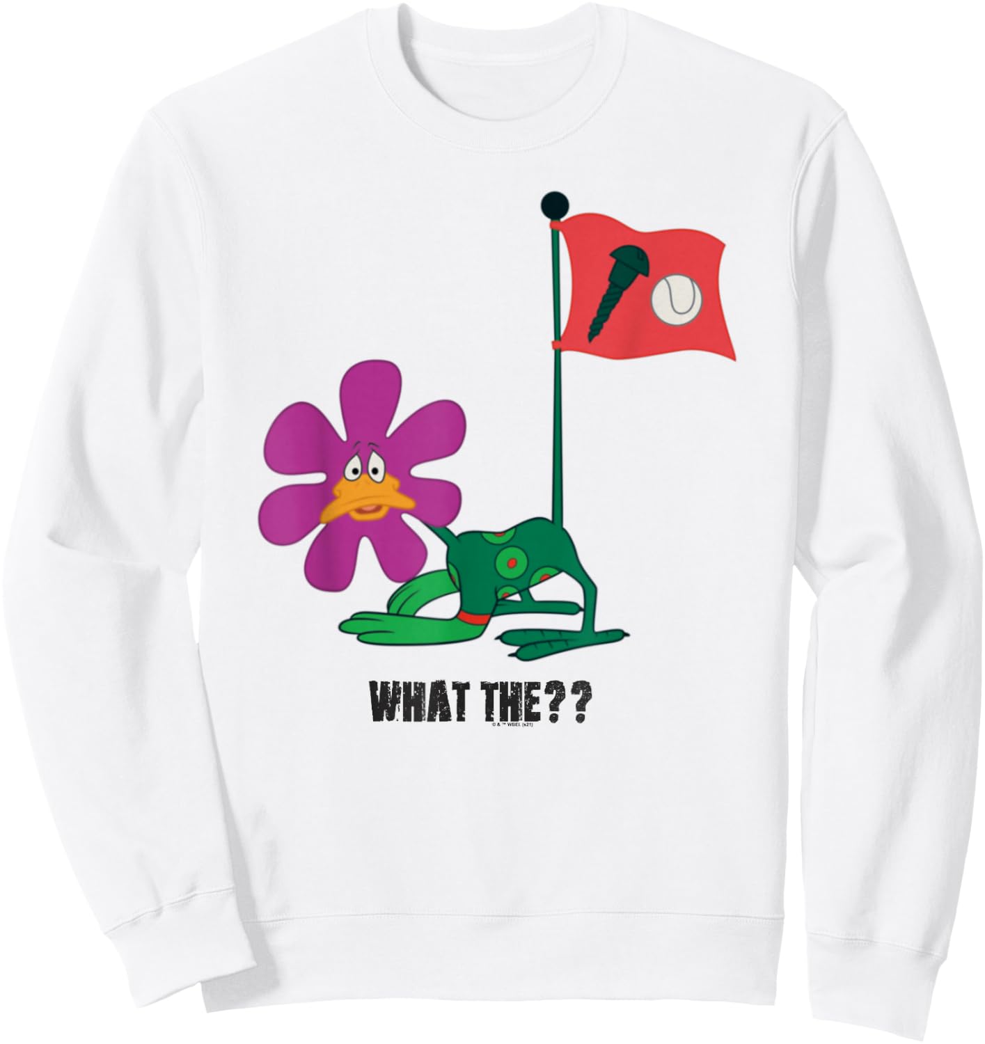 Looney Tunes Daffy Duck Screwball Flower Sweatshirt - Sweatshirt | White