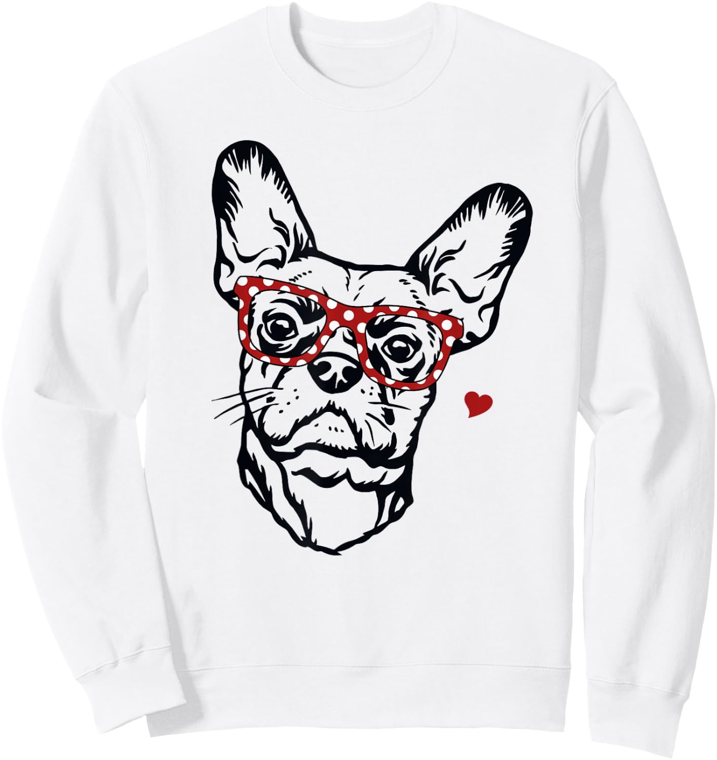 Cute Funny French Bulldog Wearing Glasses Mom Dog Mama Owner Sweatshirt - Sweatshirt | White