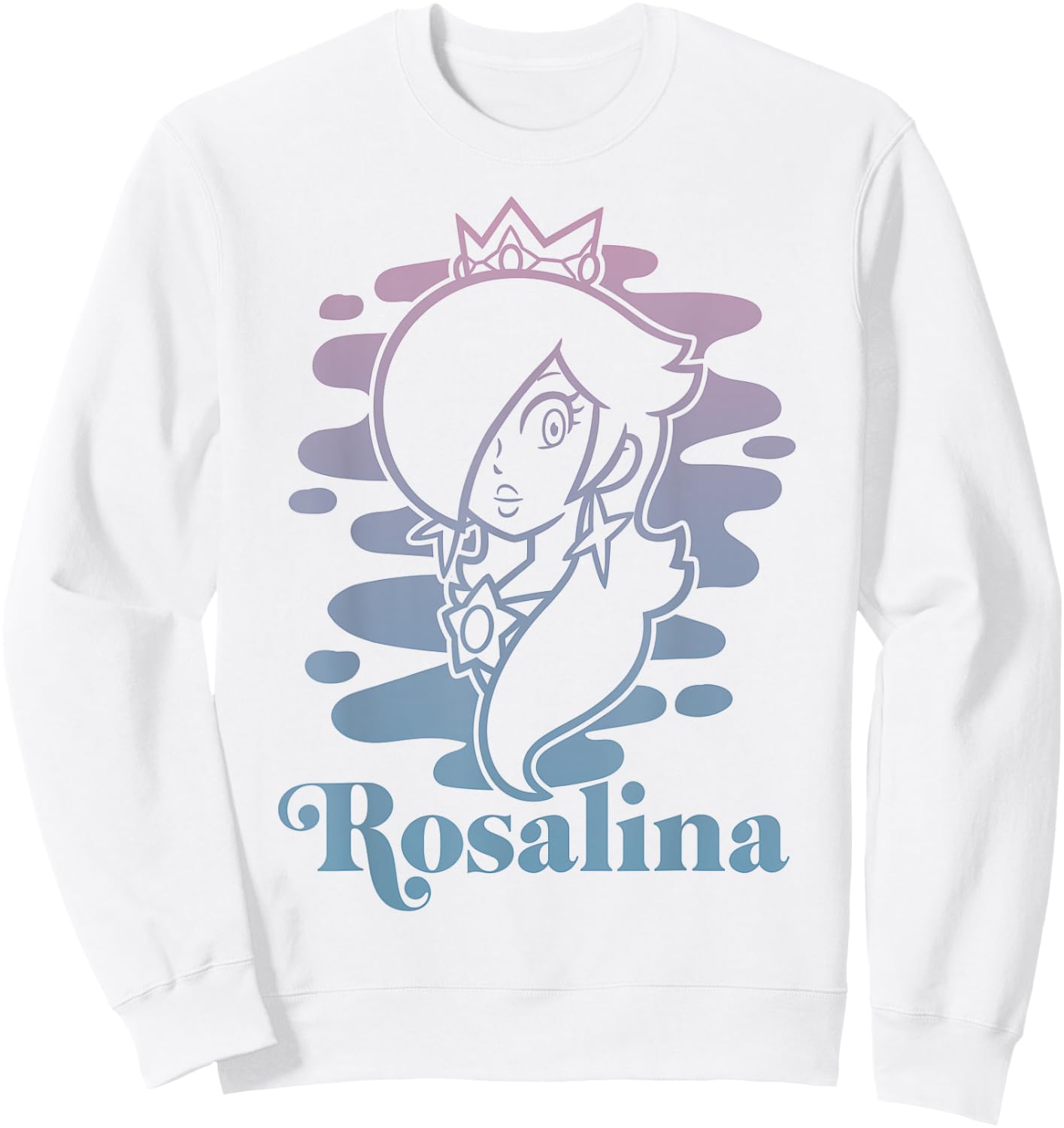 Super Mario Rosalina Gradient Outline Portrait Sweatshirt - Sweatshirt | White