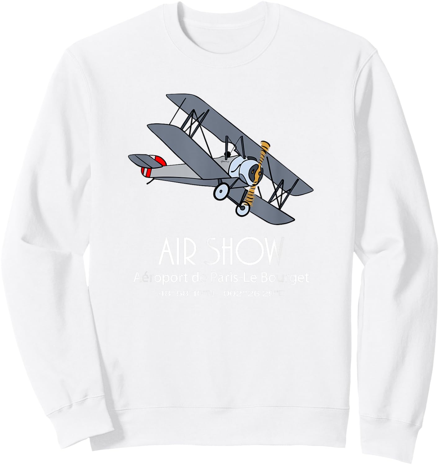 Vintage Biplane Air Show Aviation Sweatshirt - Sweatshirt | White