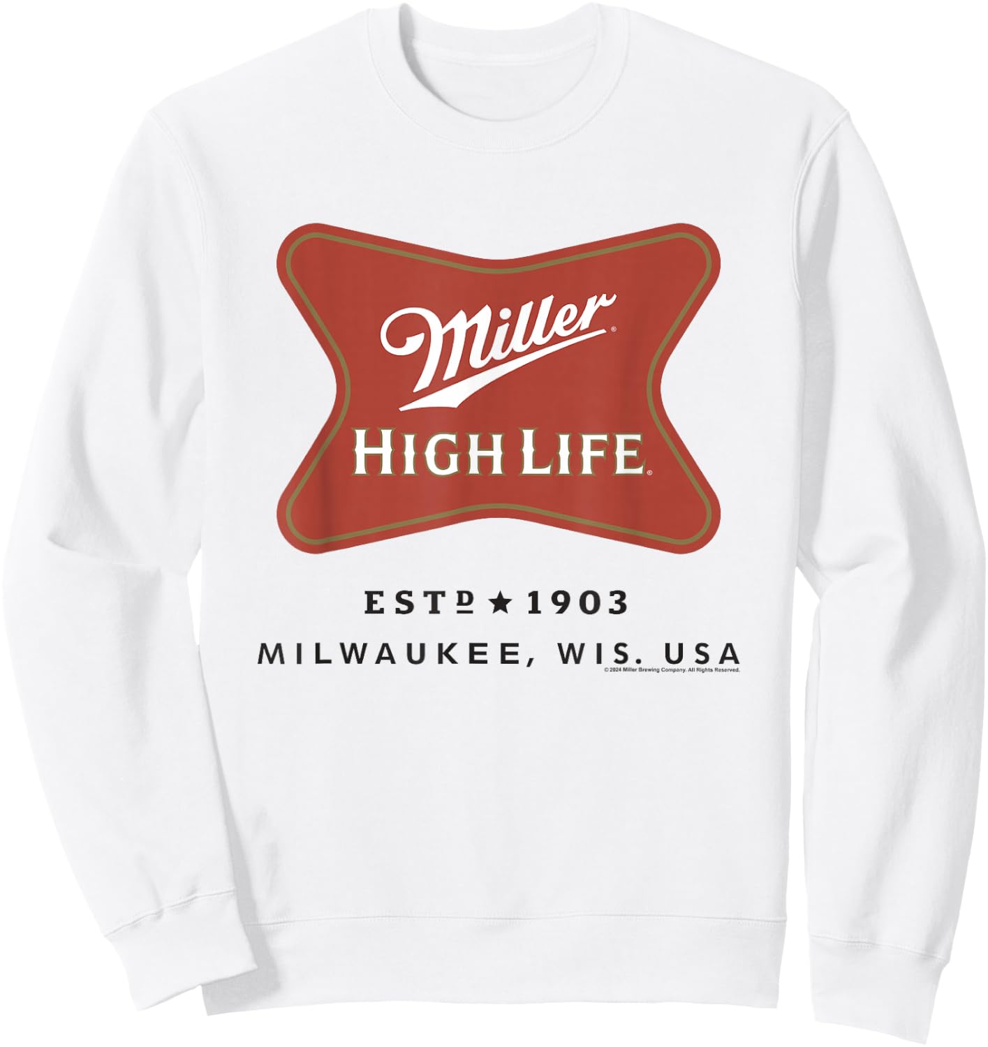 Miller High Life Est. 1903 Milwaukee Wis. USA Vintage Sweatshirt - Sweatshirt | White