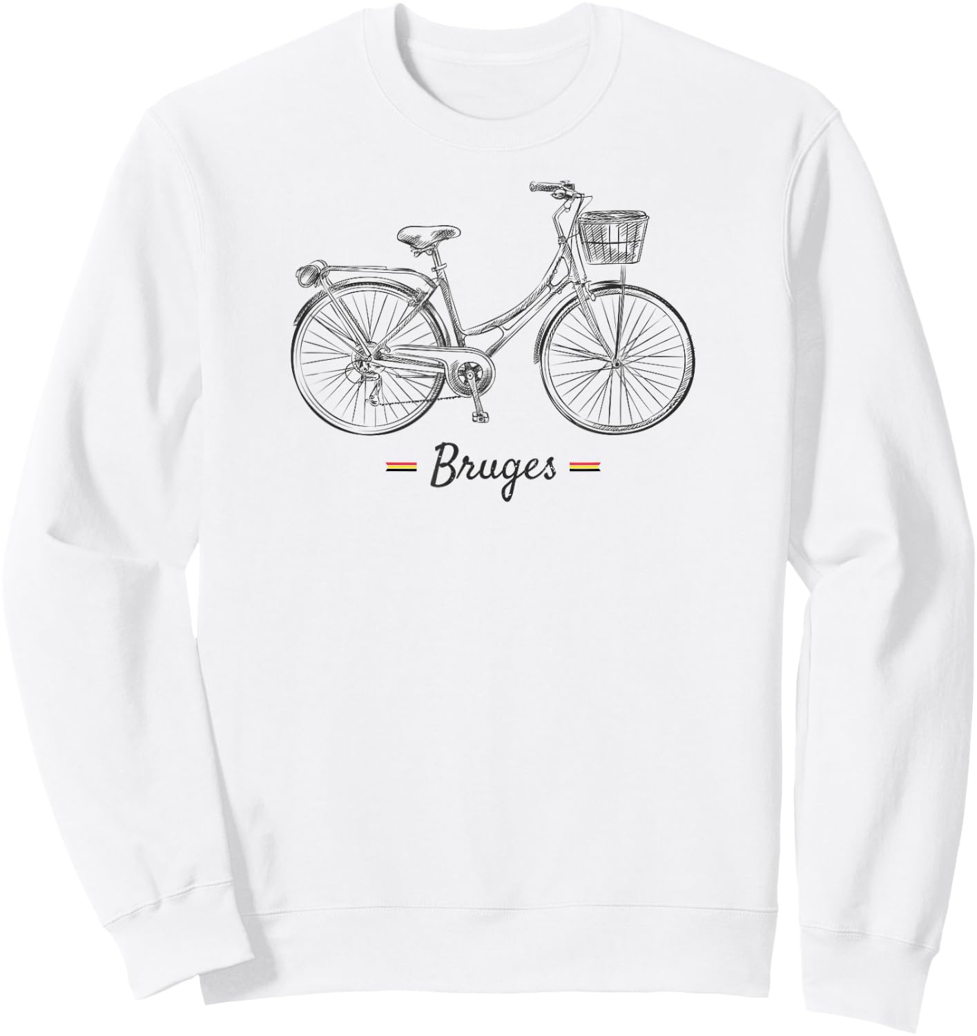 Vintage Bicycle Bruges Belgium | Bike Lover Sweatshirt - Sweatshirt | White