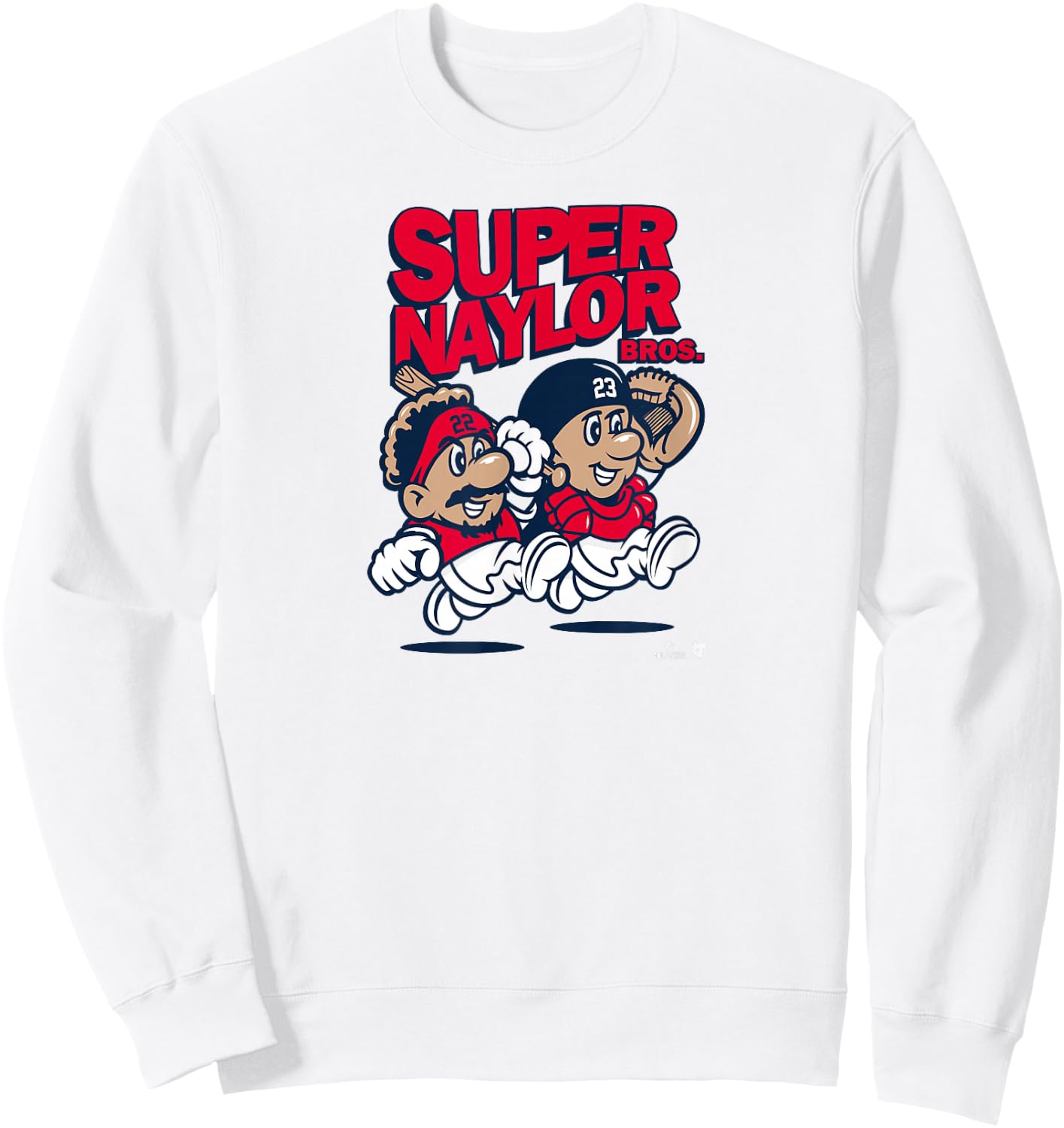 Josh & Bo Naylor - Super Naylor Bros - Cleveland Baseball Sweatshirt - Sweatshirt | White