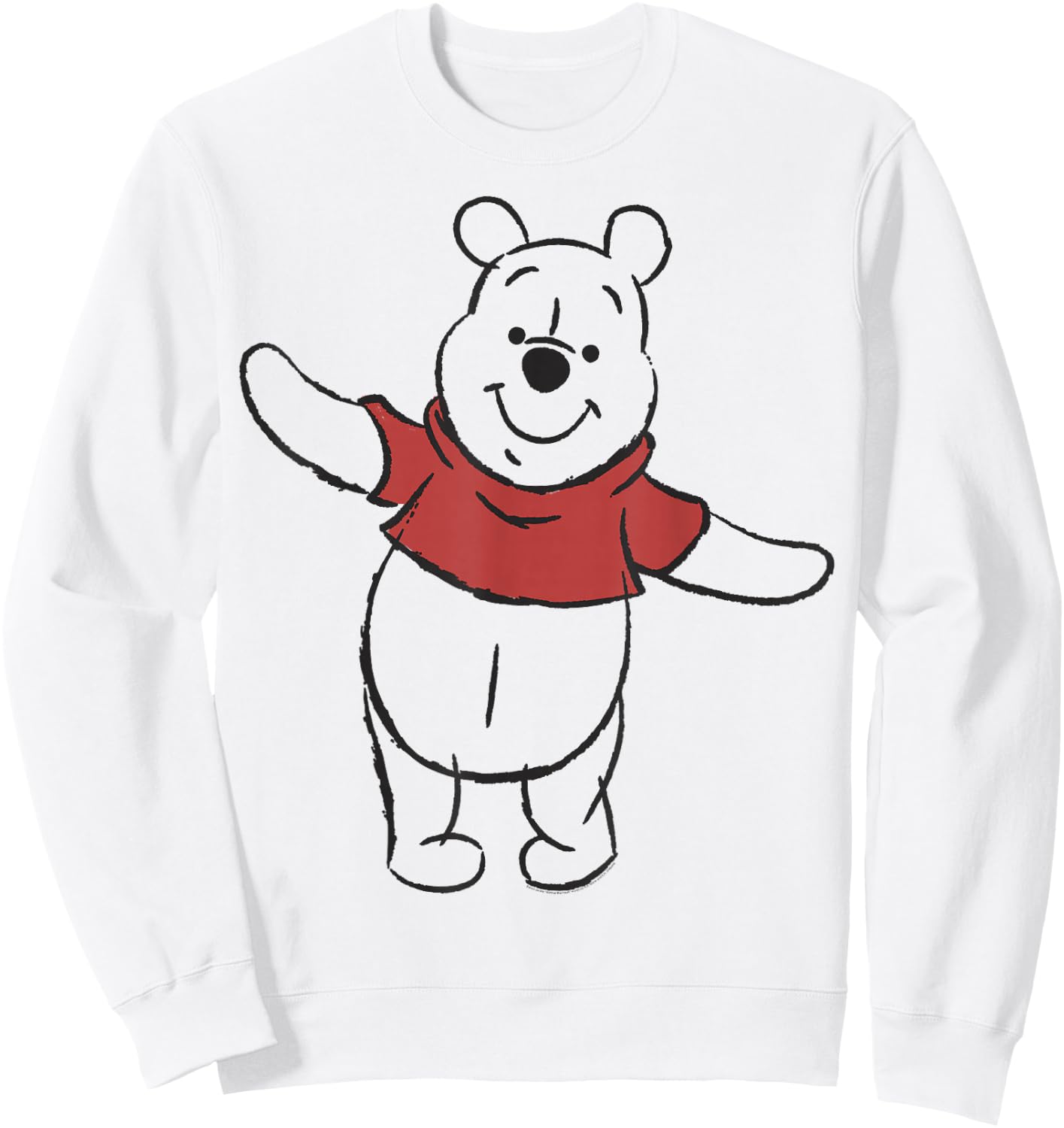 Disney Winnie The Pooh Simple Outline Sketch Sweatshirt - Sweatshirt | White