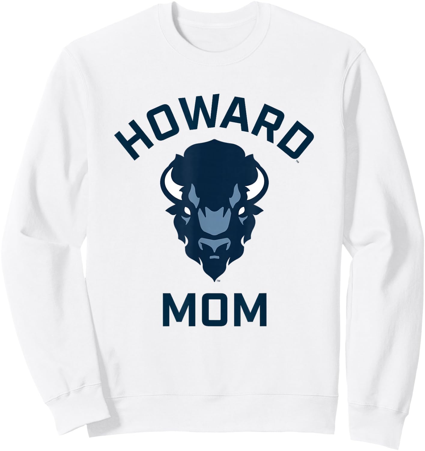 Howard University Bison Arched Mom Sweatshirt - Sweatshirt | White
