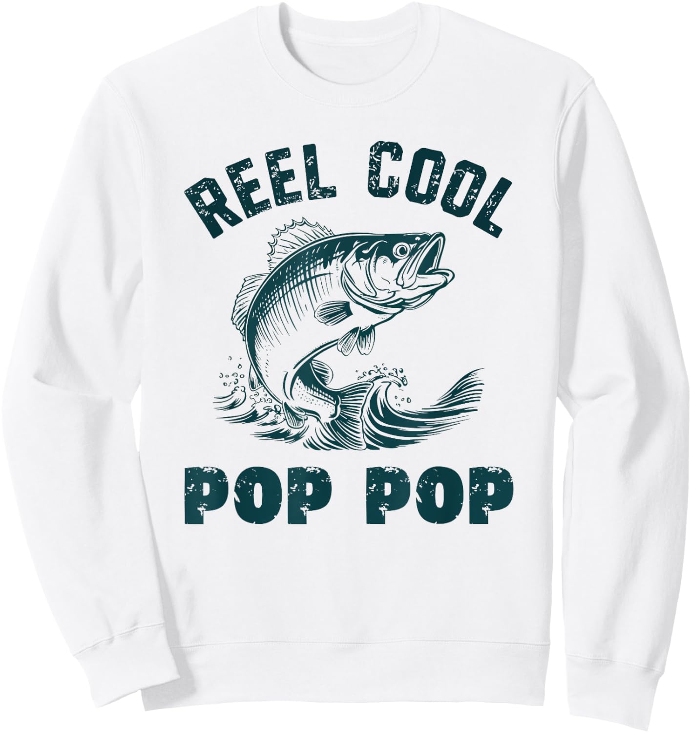 Reel Cool Pop-Pop Fishing Grandpa Vintage Style PopPop Sweatshirt - Sweatshirt | White