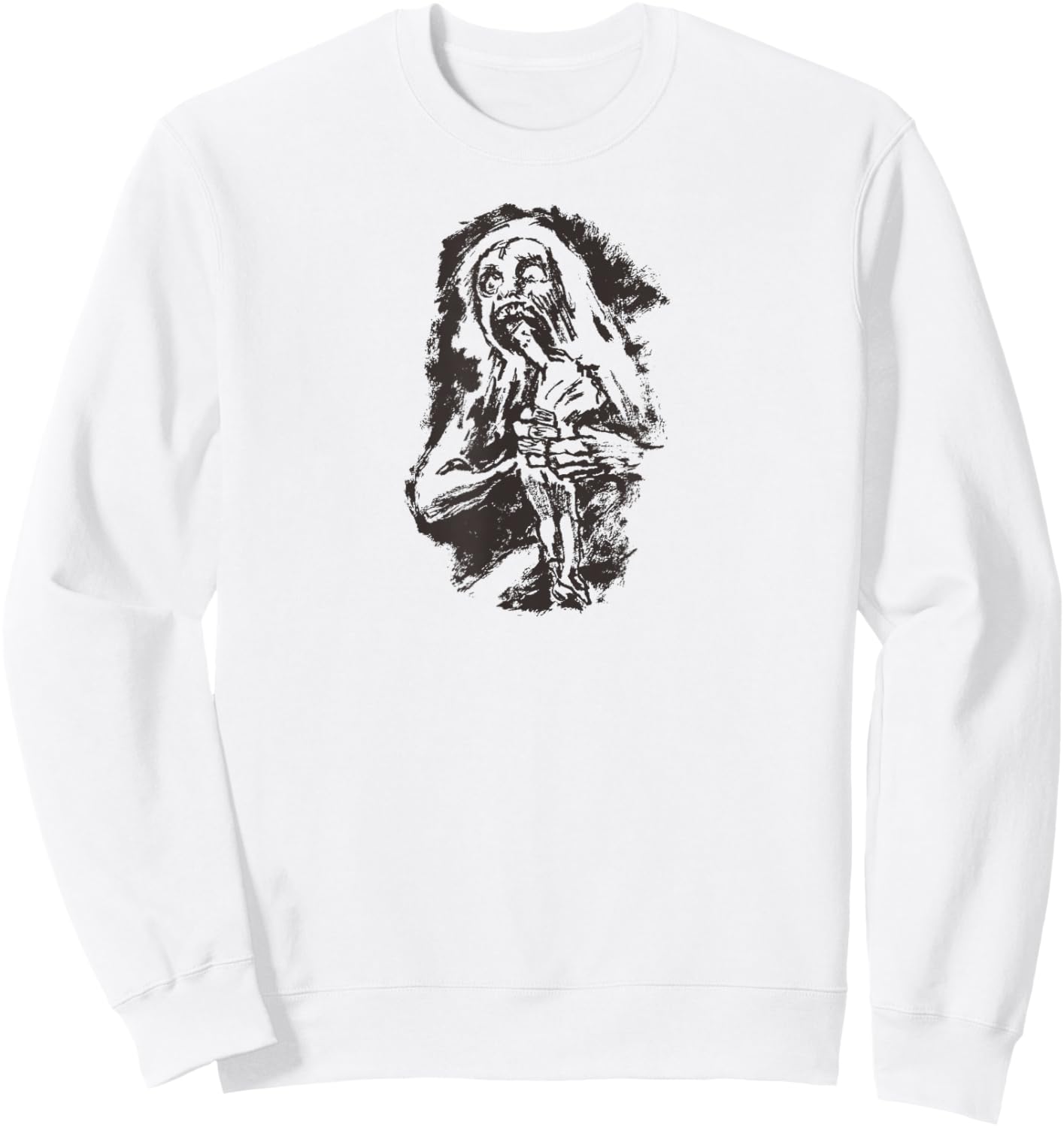 GOYA Halloween Literary Saturn Devouring His Son Fun Sweatshirt - Sweatshirt | White