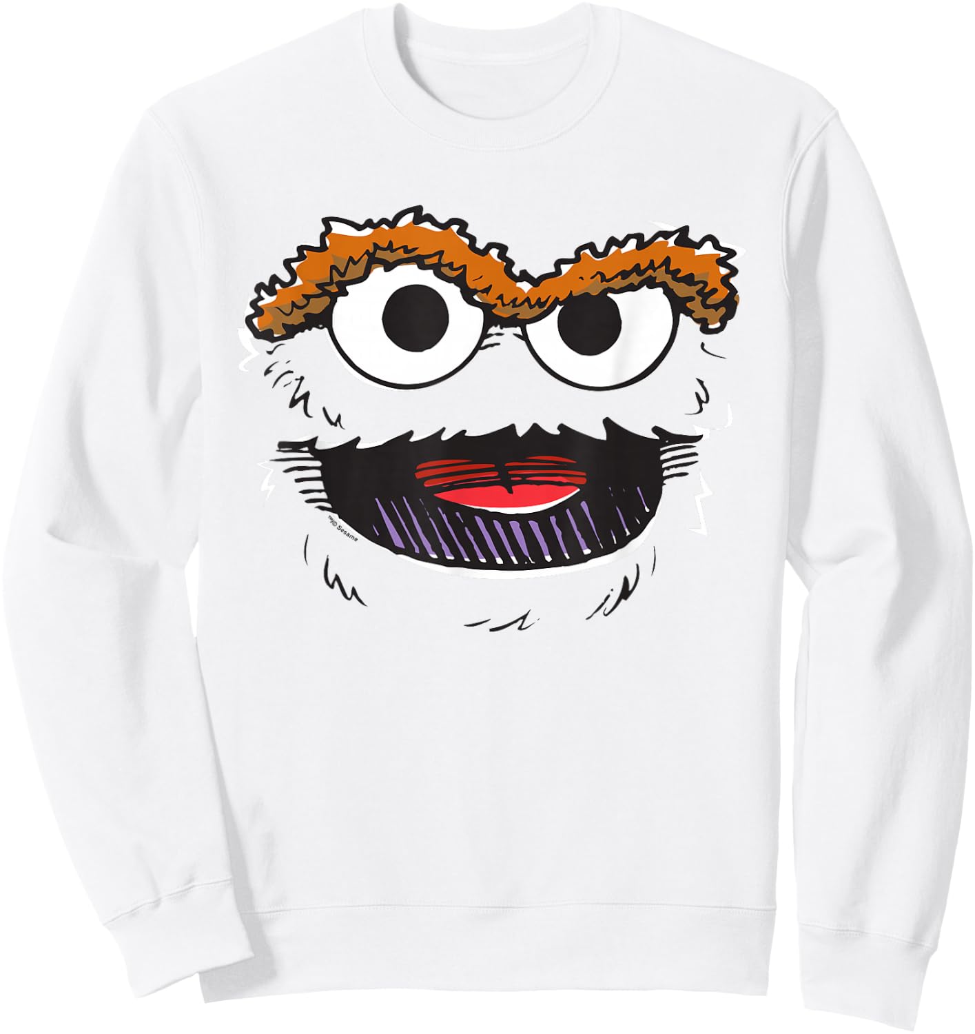 Sesame Street Oscar Retro Sketch Face Halloween Costume Sweatshirt - Sweatshirt | White