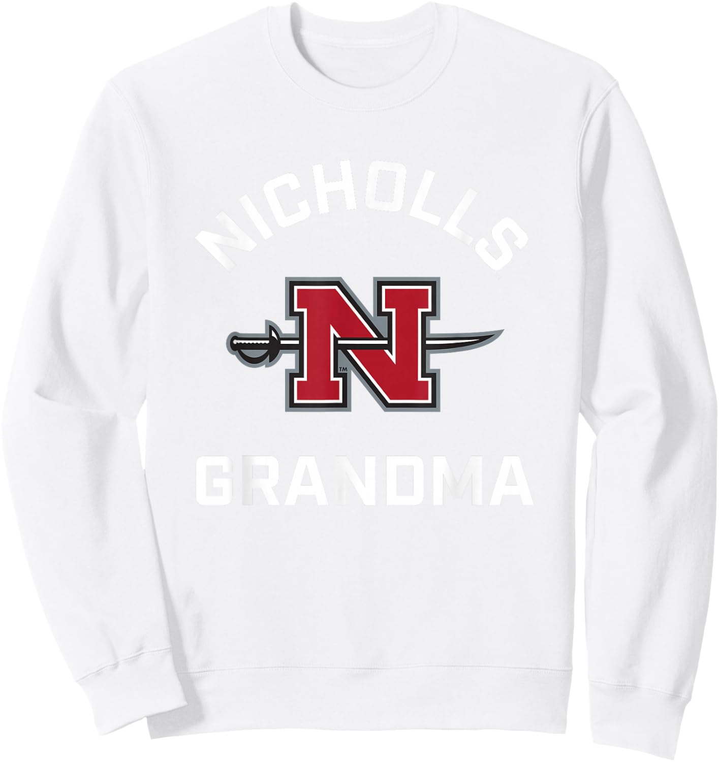 Nicholls State University Colonels Arched Grandma Sweatshirt - Sweatshirt | White