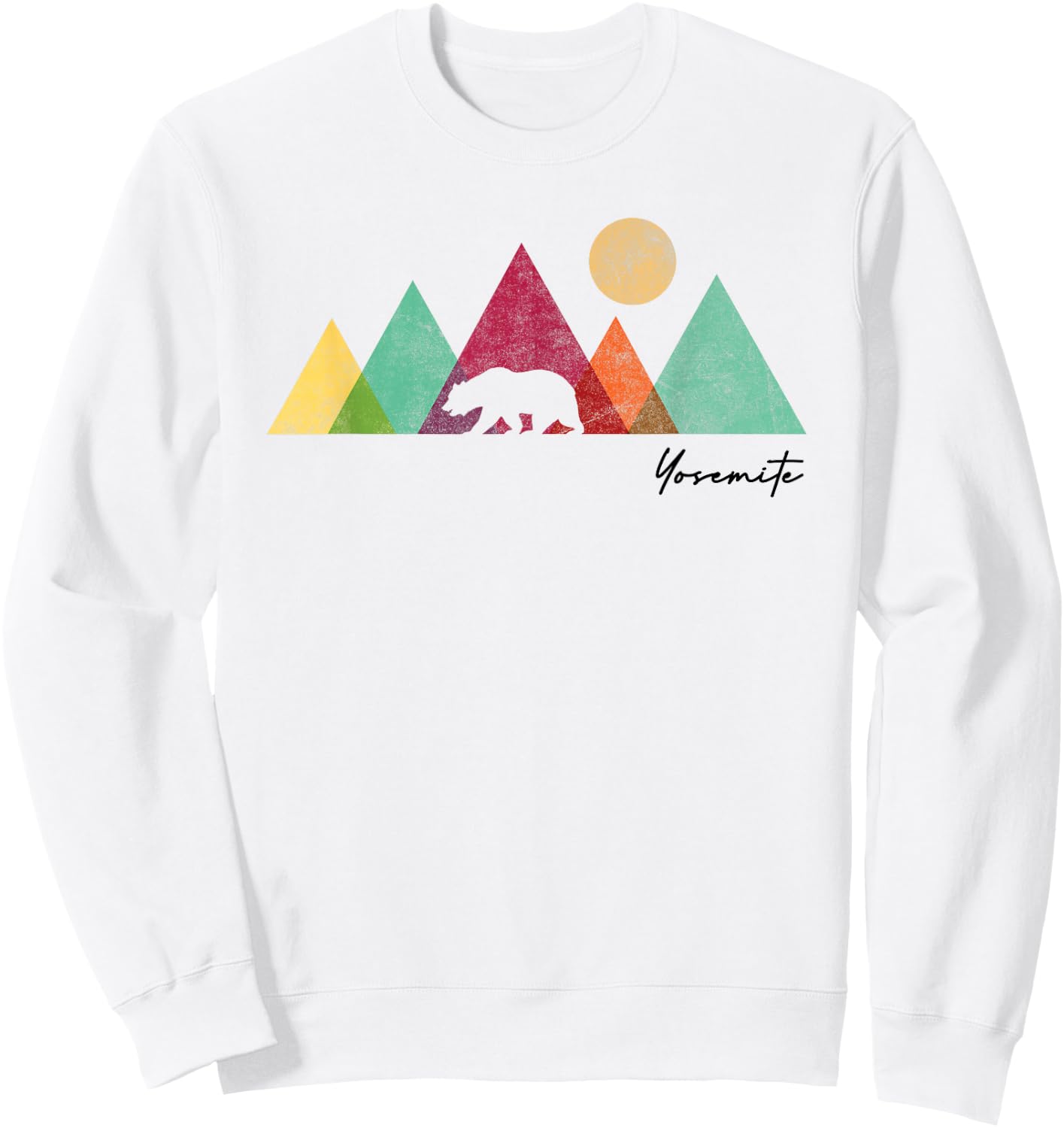 Yosemite California Colorful Bear Mountains National Park Sweatshirt - Sweatshirt | White