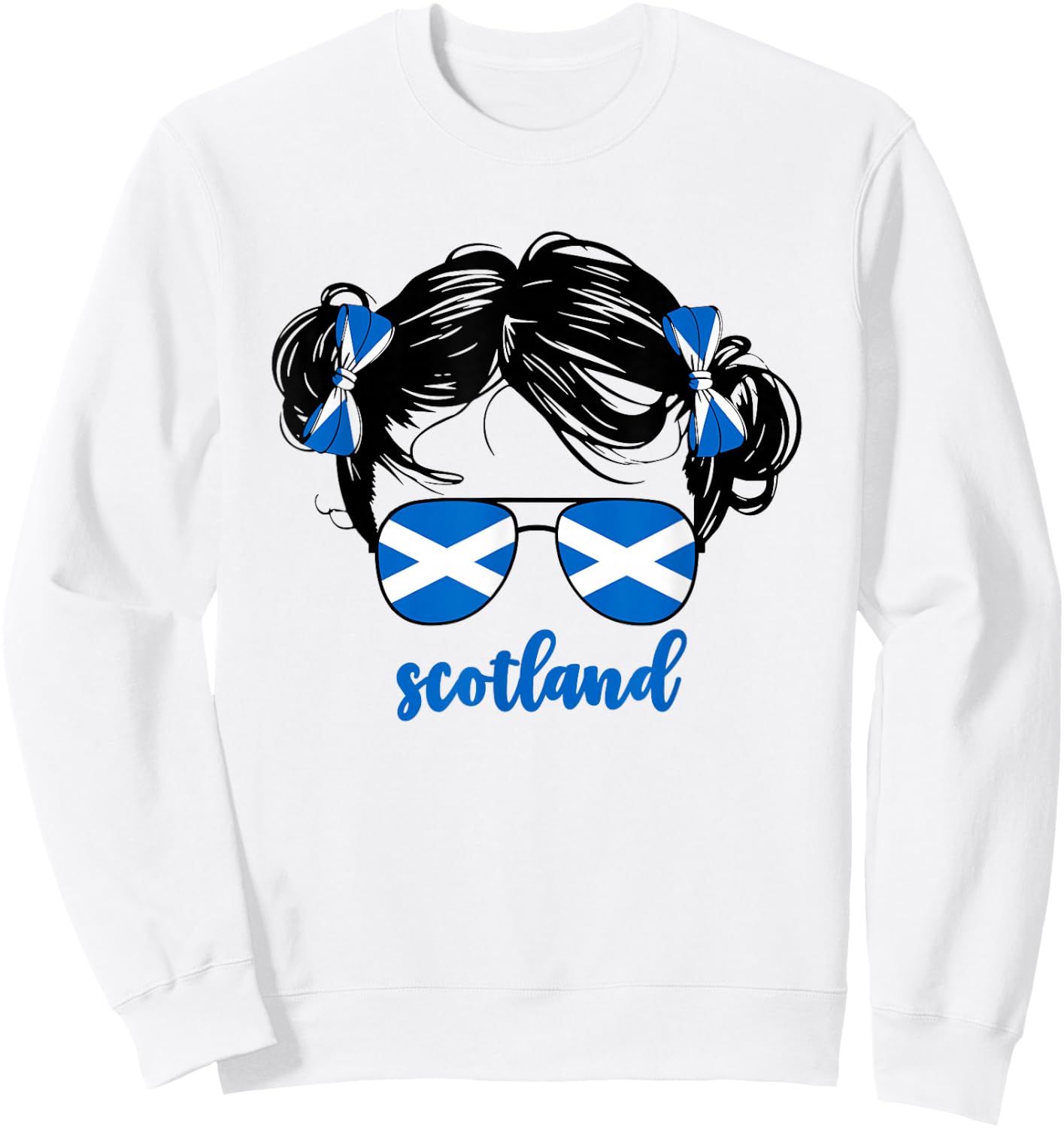 Cute Scottish Girl For Kids Scots Pride Scotland Flag Girls Sweatshirt - Sweatshirt | White