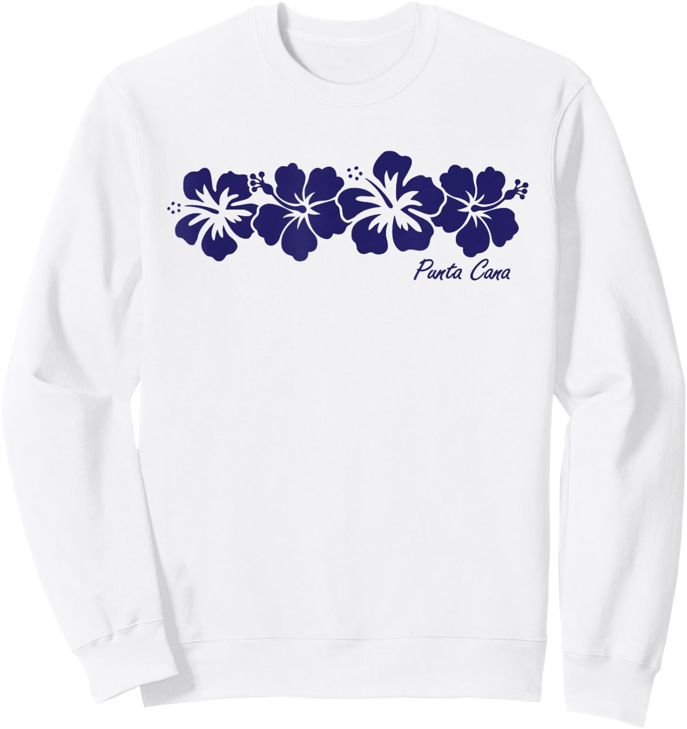 Punta Cana Hibiscus Flower Boys Girls Vacation Souvenir Sweatshirt - Sweatshirt | White