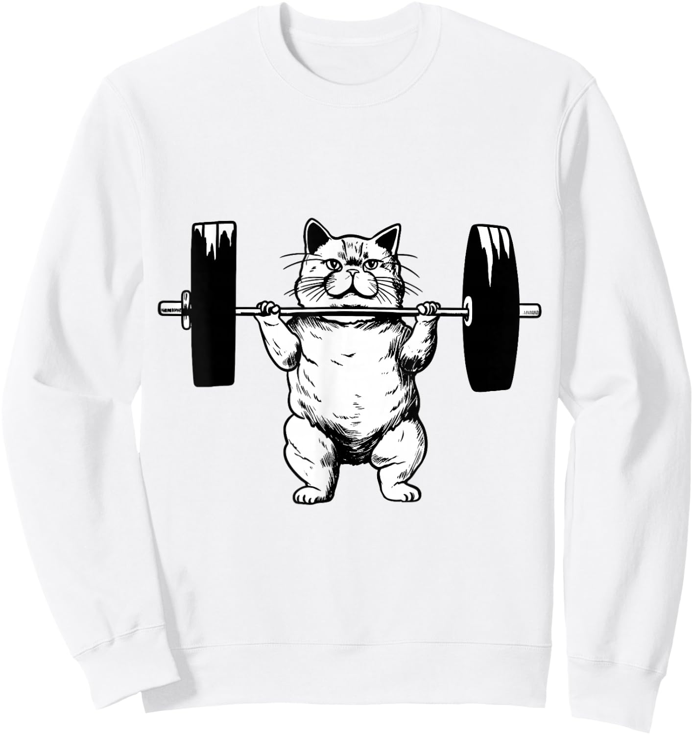 Cat Weightlifting Pet Kitty Workout Weights Cat Owner Sweatshirt - Sweatshirt | White