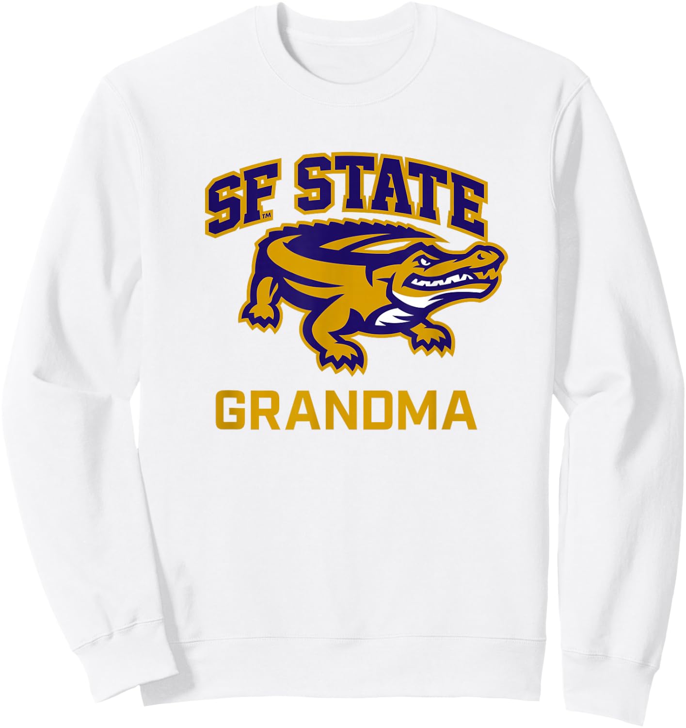 San Francisco State SFSU Gators Arched Grandma Sweatshirt - Sweatshirt | White