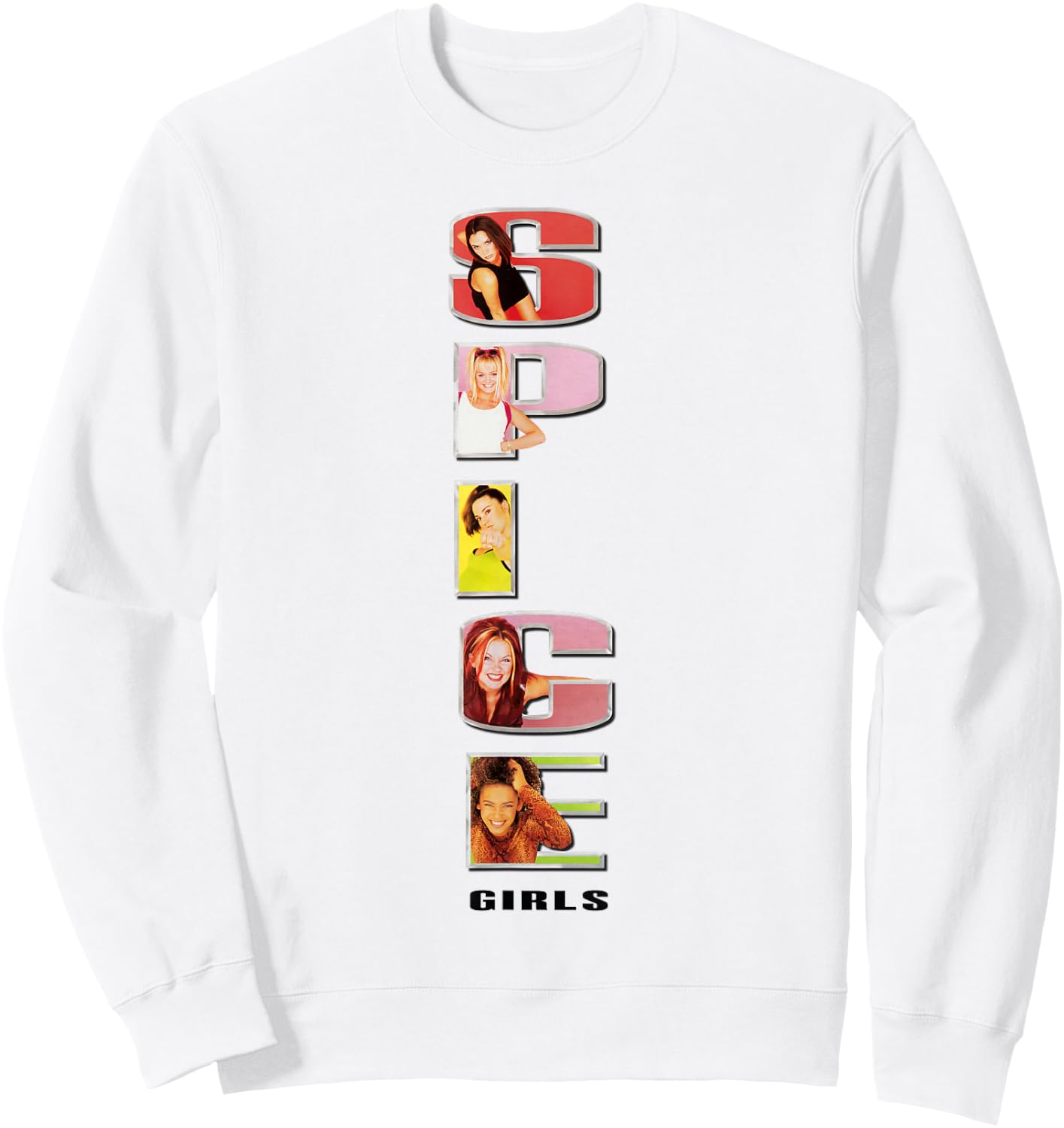 Official Spice Girls Stacked Logo Sweatshirt - Sweatshirt | White