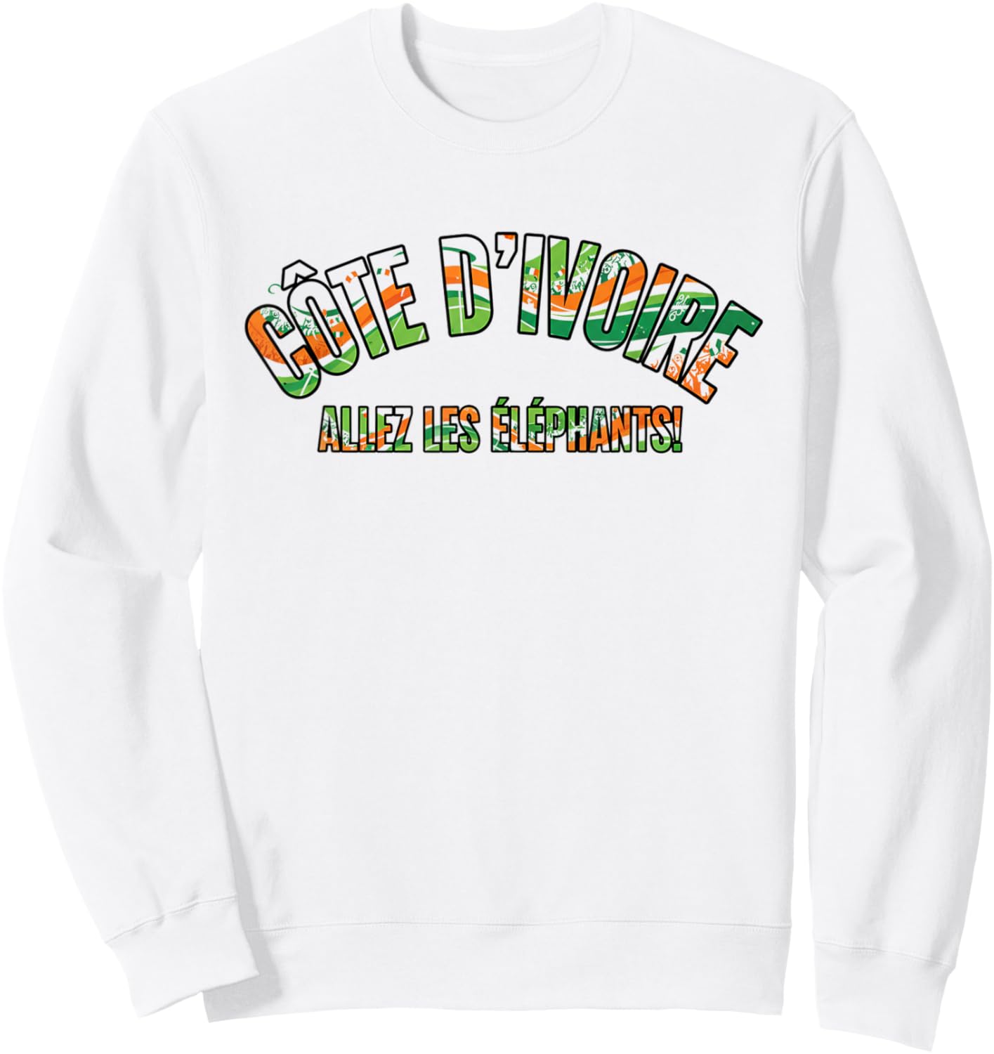 Soccer Fan Shirt 2026 Cote d Ivoire Allez Les Elephants Sweatshirt - Sweatshirt | White