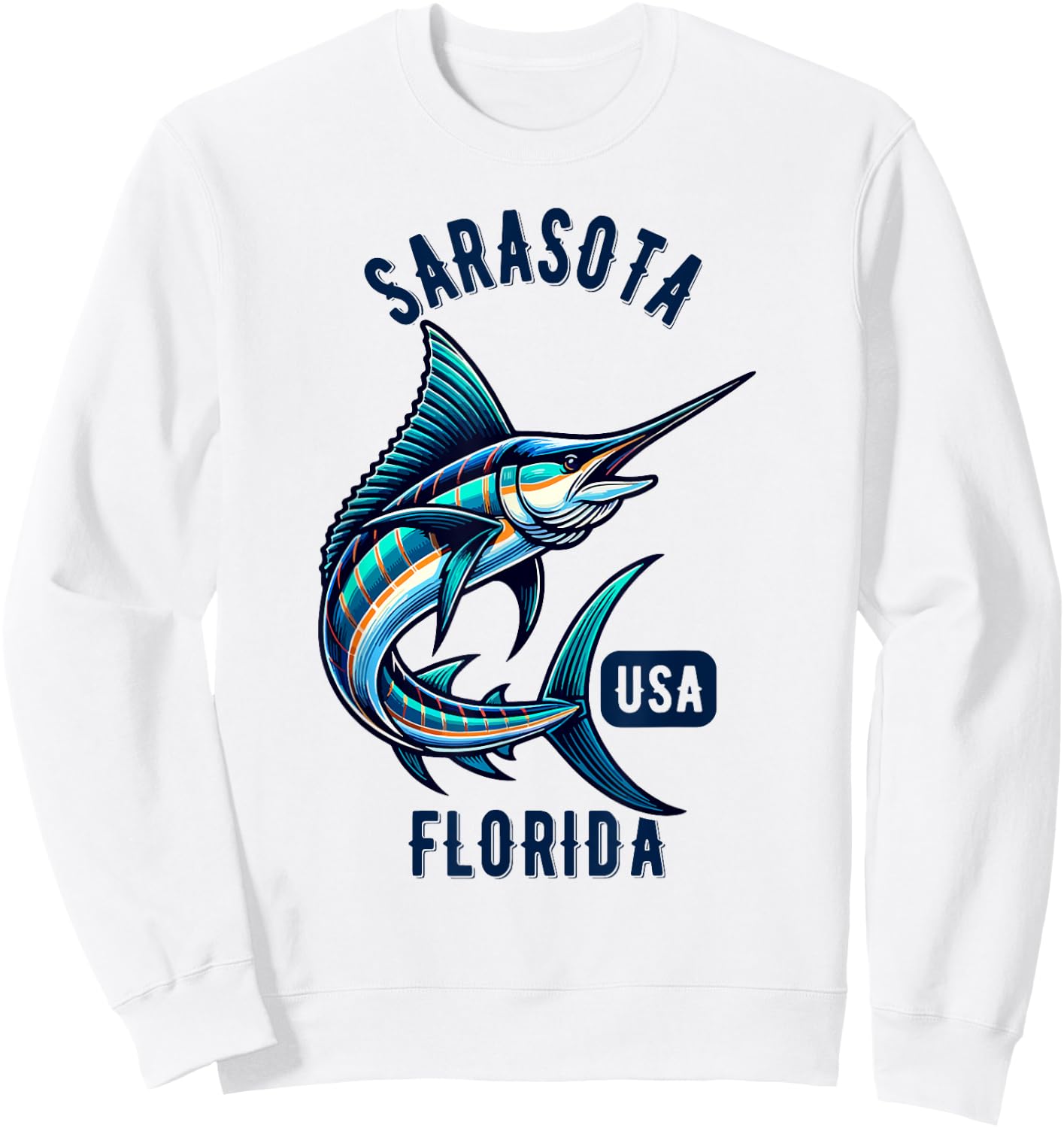 Sarasota Florida USA Fishing Design Sweatshirt - Sweatshirt | White