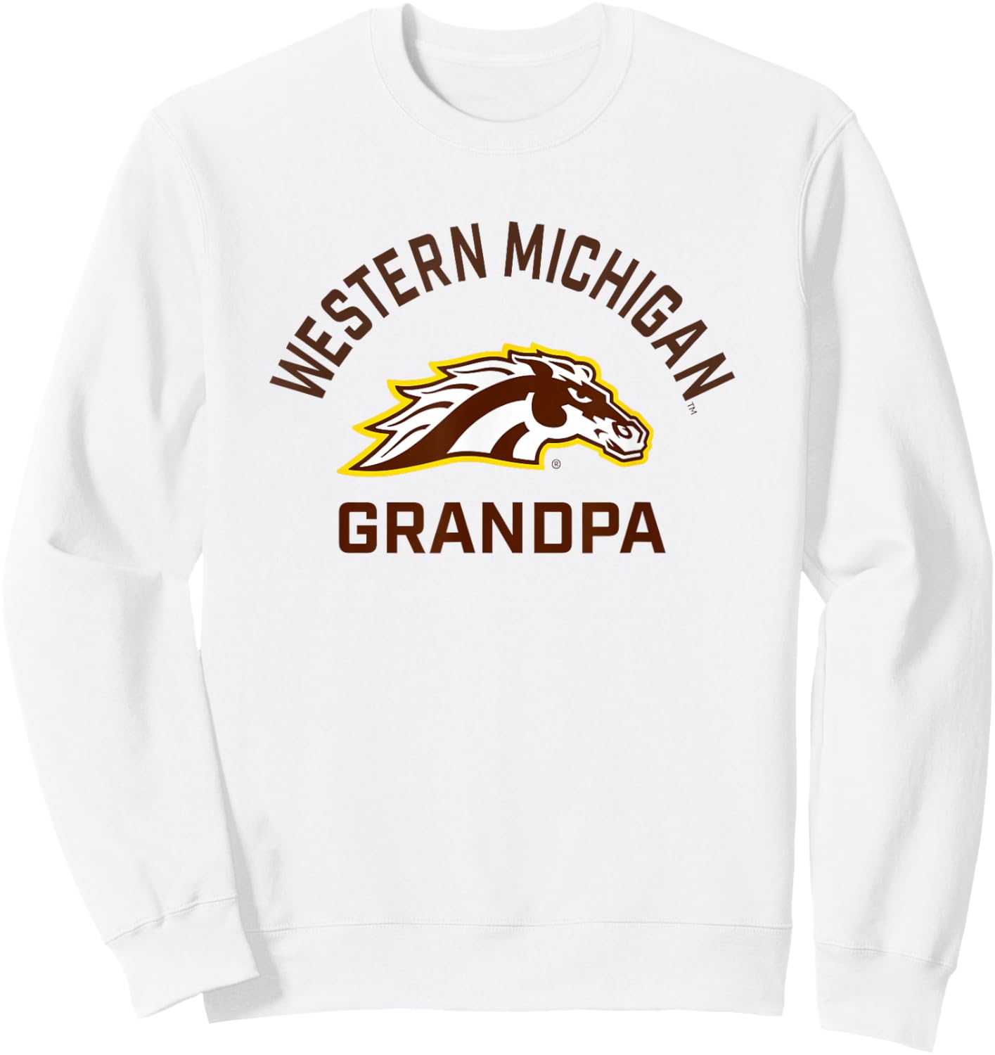 Western Michigan University Broncos Arched Grandpa Sweatshirt - Sweatshirt | White