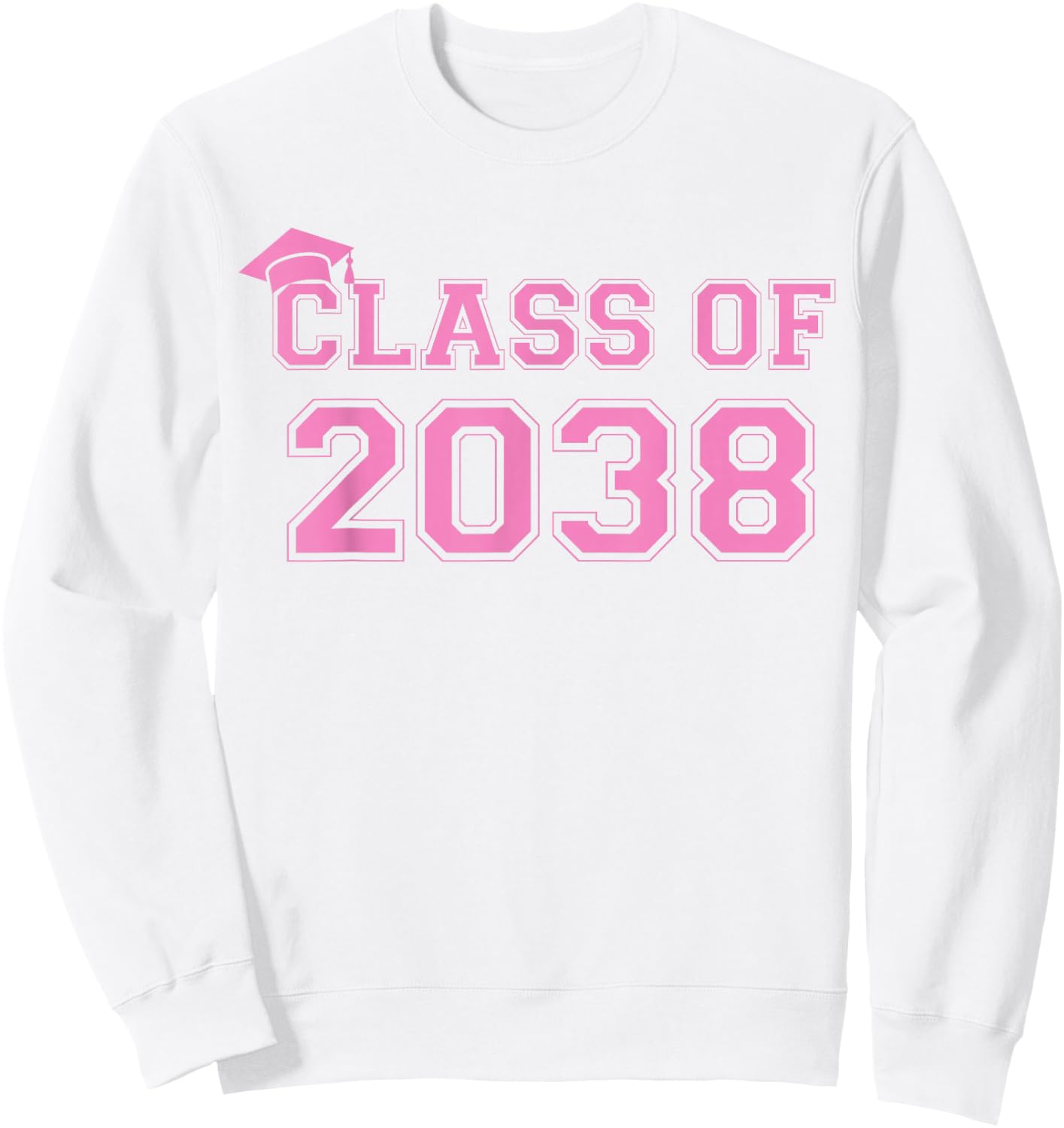 Class Of 2038 Handprint Pre-K Pink Girls 2038 Graduation Sweatshirt - Sweatshirt | White