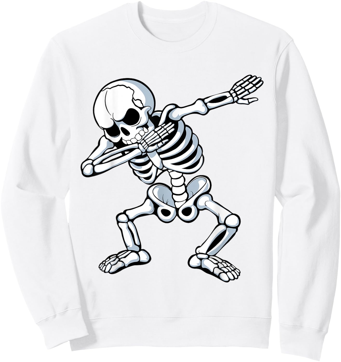 Dabbing Skeleton Spooky Dab Dancing Men Kids Boys Halloween Sweatshirt - Sweatshirt | White