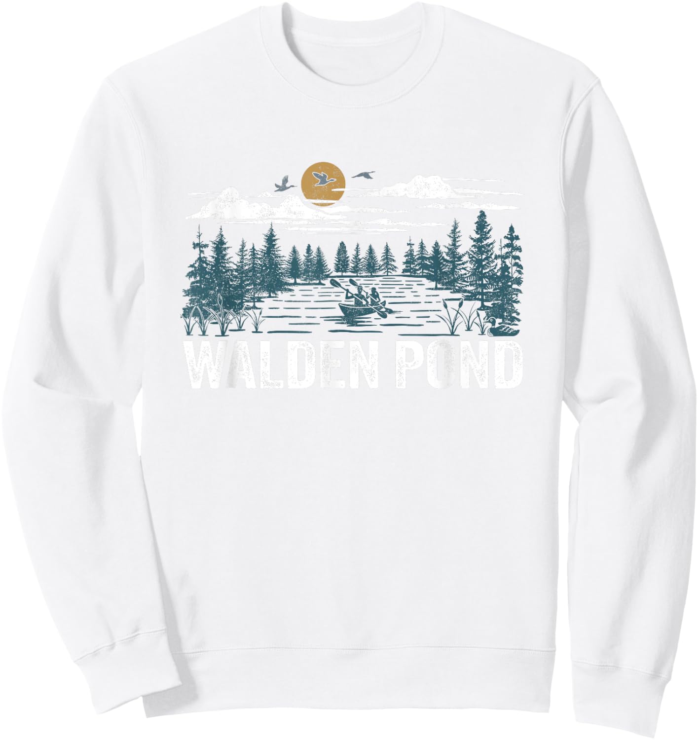 Walden Pond Massachusetts Sweatshirt - Sweatshirt | White