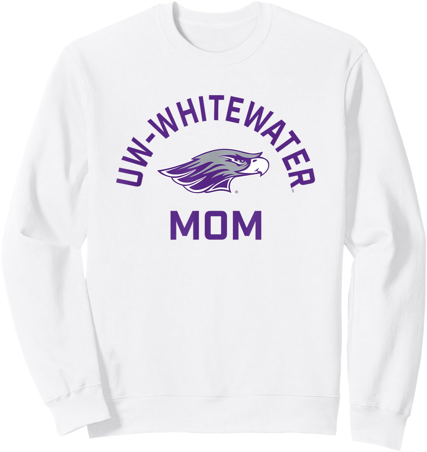UW-Whitewater Warhawks Arched Mom Sweatshirt - Sweatshirt | White