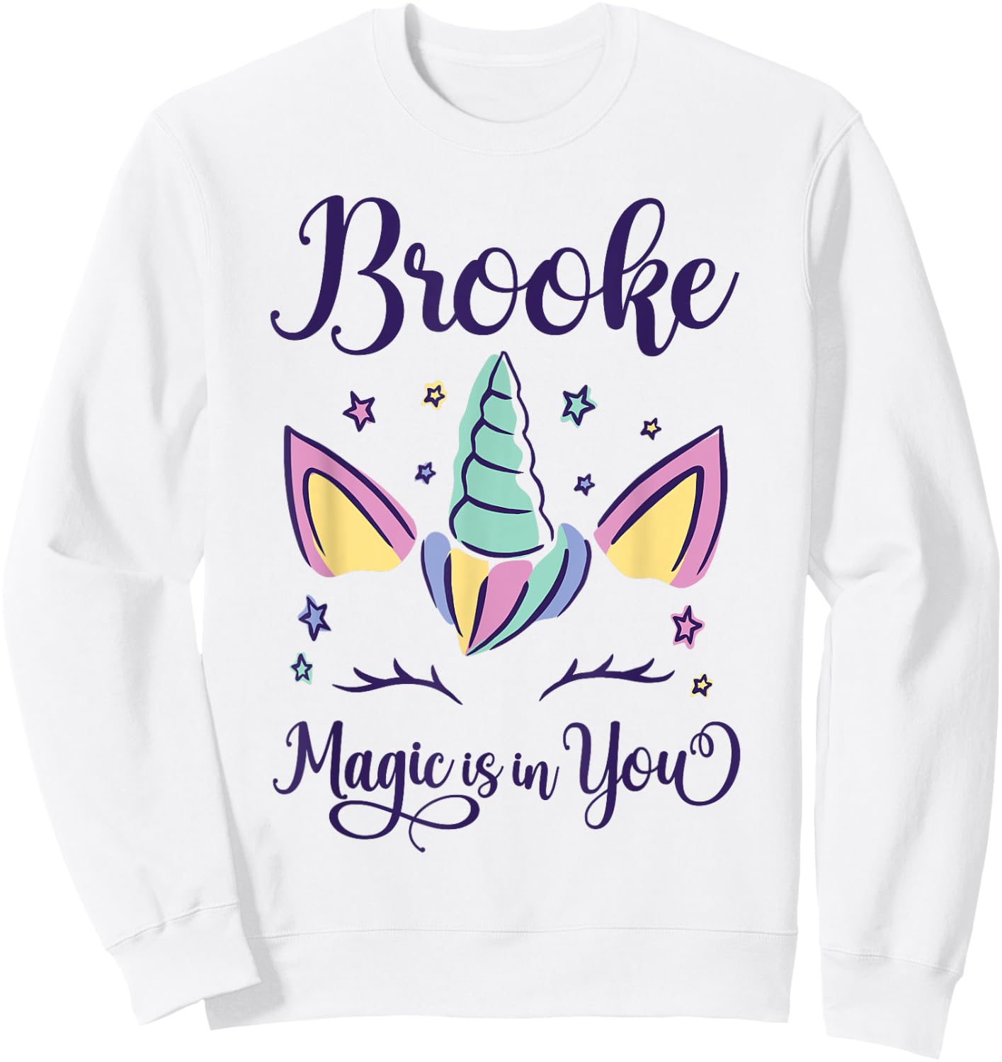 First Name Brooke Personalized I Love Brooke Sweatshirt - Sweatshirt | White