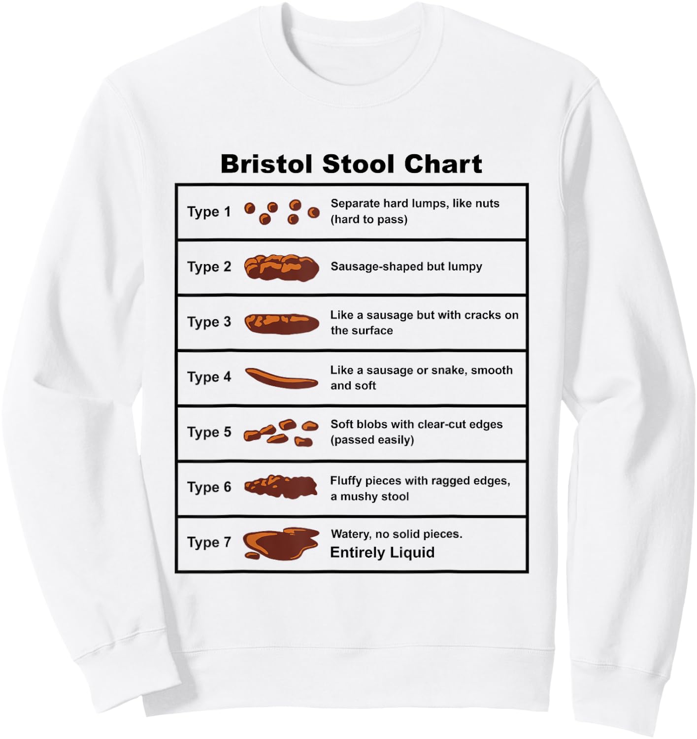 Bristol Stool Chart Gastroenterologist Sweatshirt - Sweatshirt | White