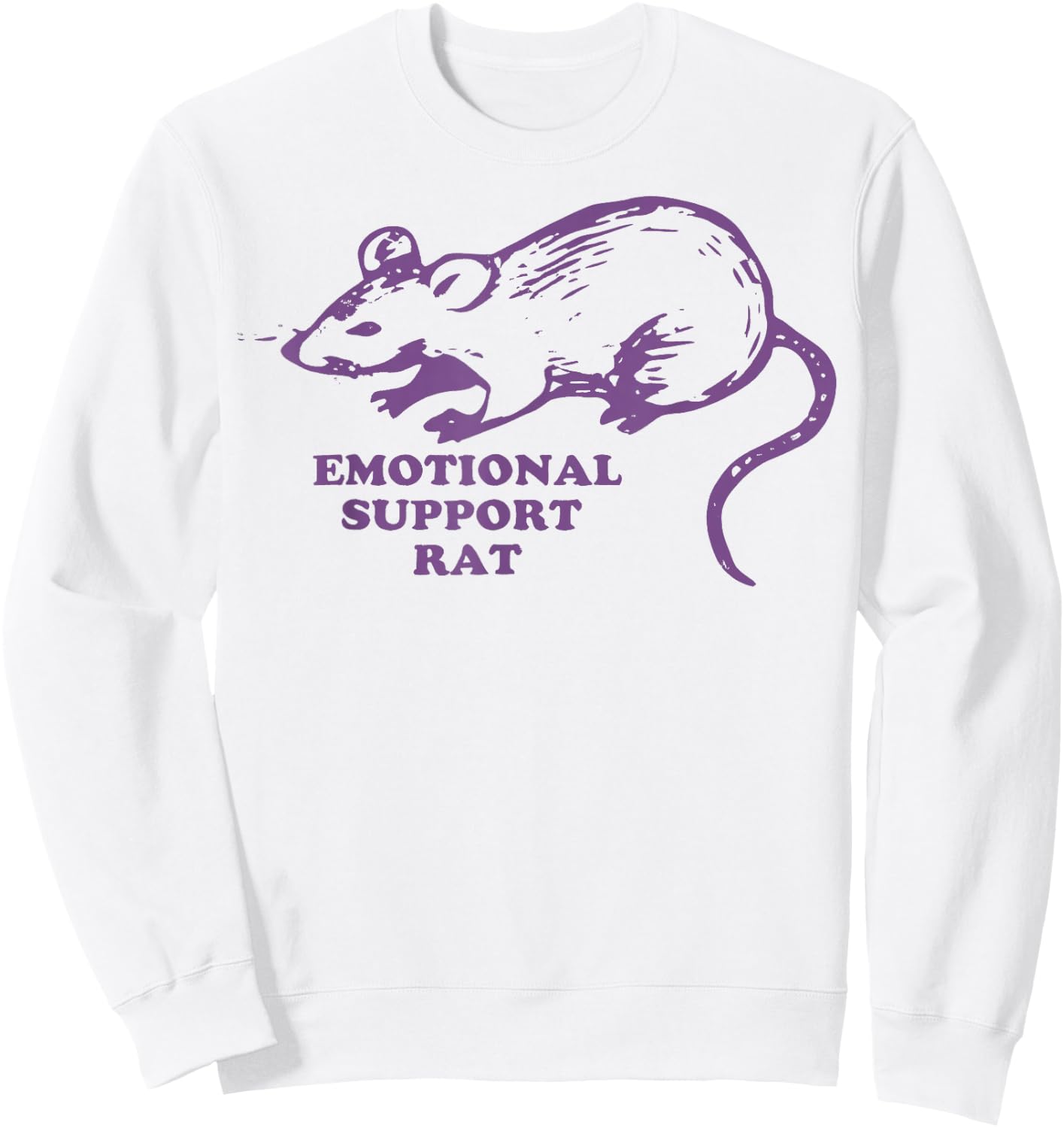 Emotional Support Rat Sweatshirt - Sweatshirt | White