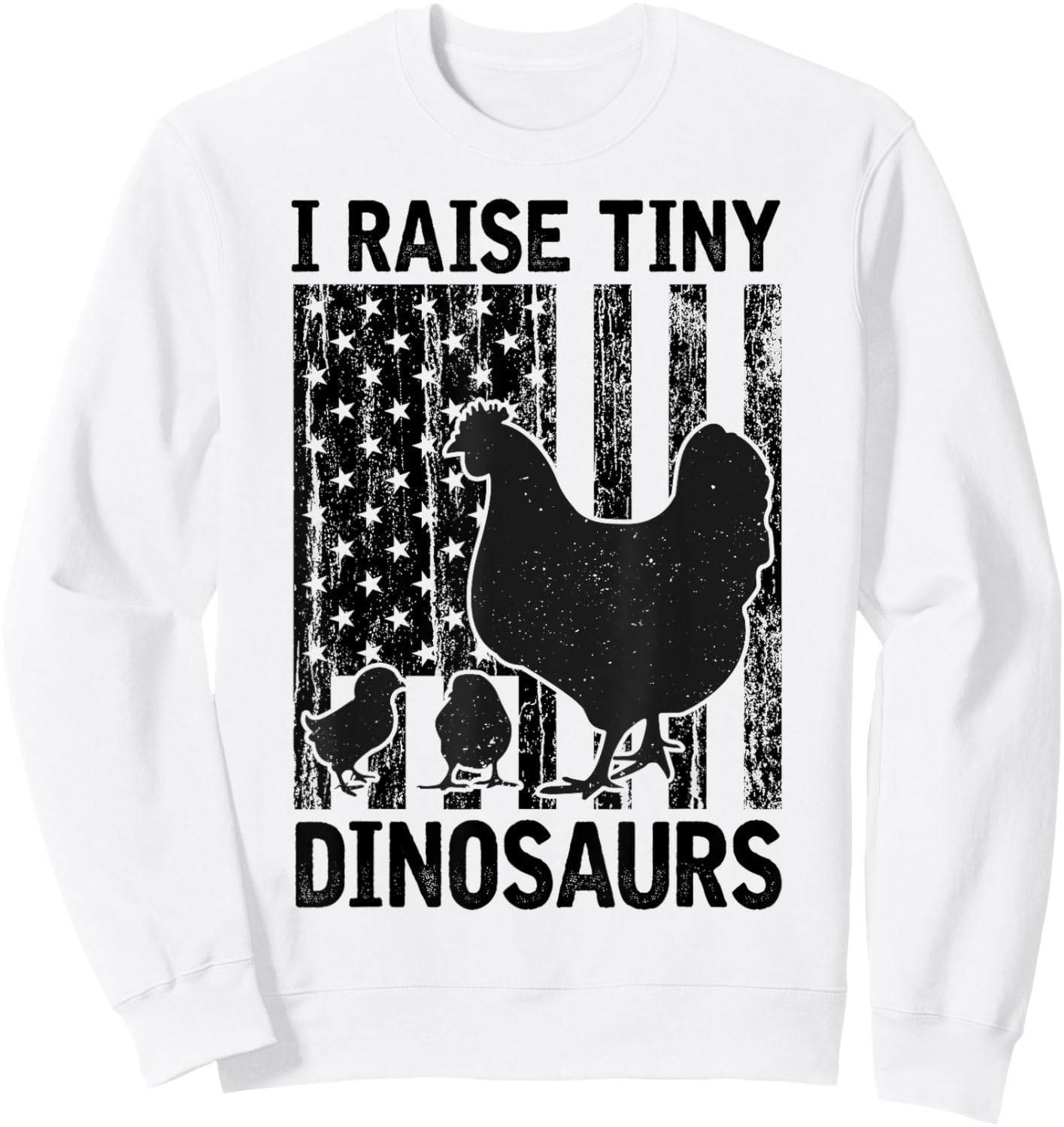 Funny Chickens Tiny Dinosaurs Vintage Chicken Owners Farmer Sweatshirt - Sweatshirt | White