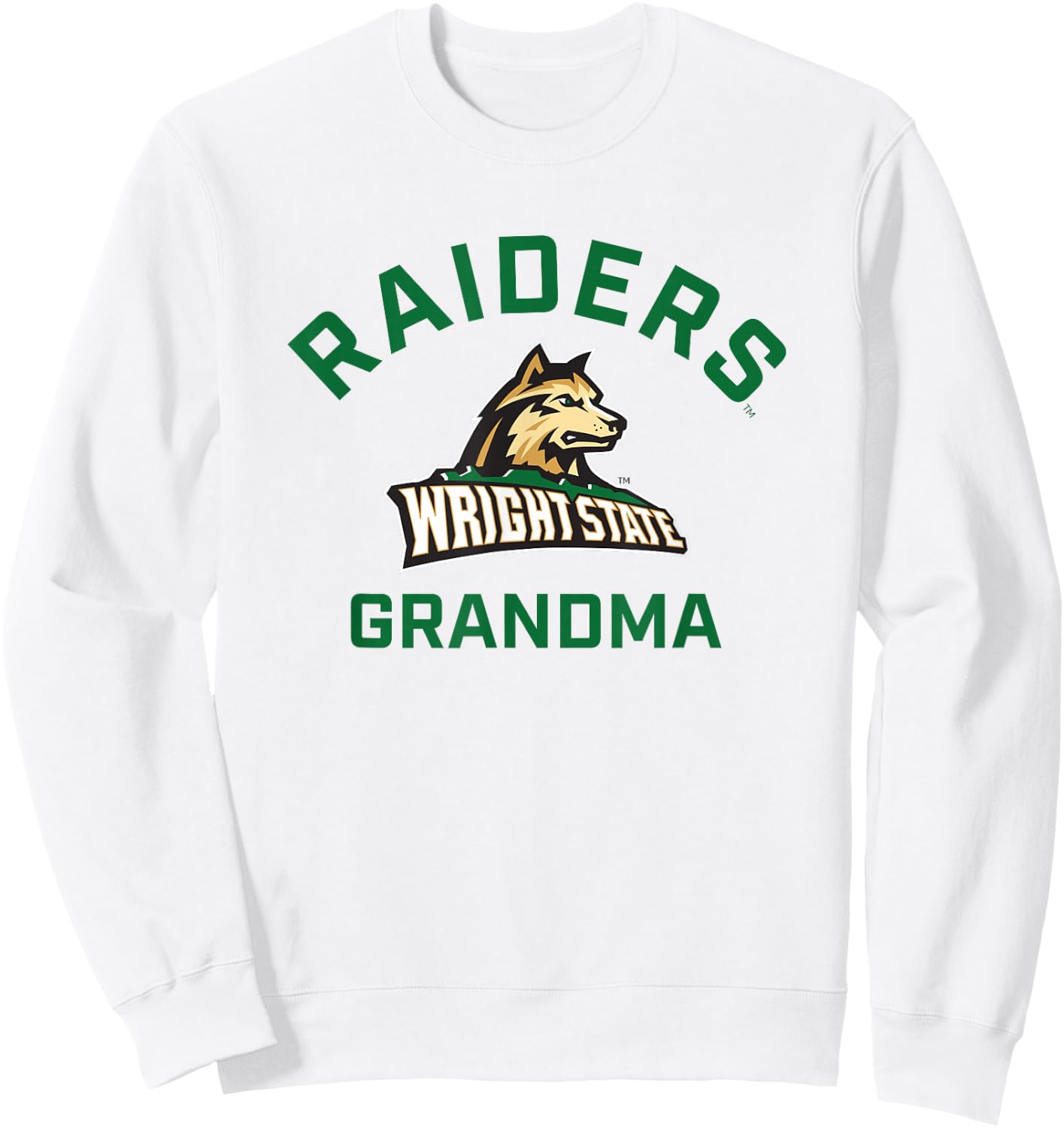 Wright State University WSU Raiders Arched Grandma Sweatshirt - Sweatshirt | White