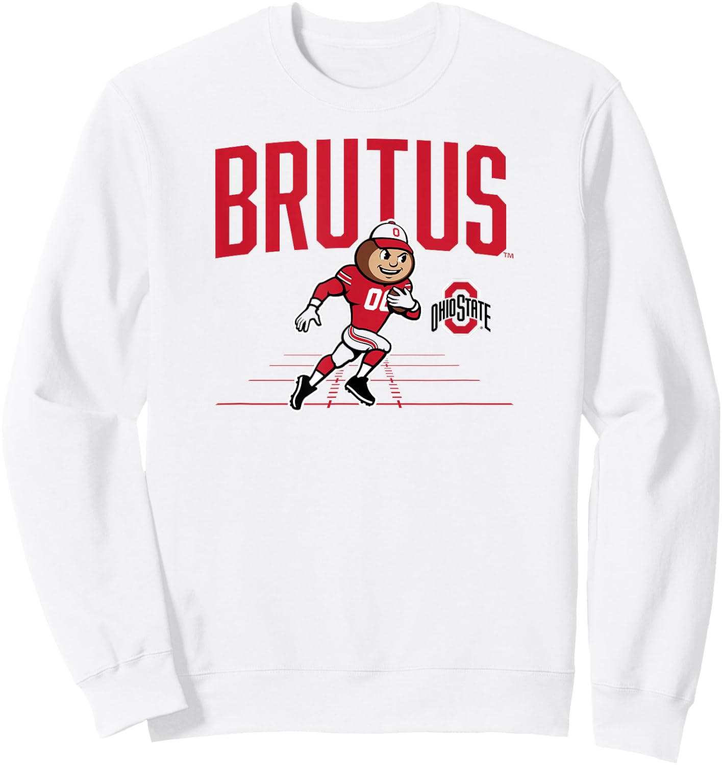 Ohio State Football: Brutus Mascot Sweatshirt - Sweatshirt | White