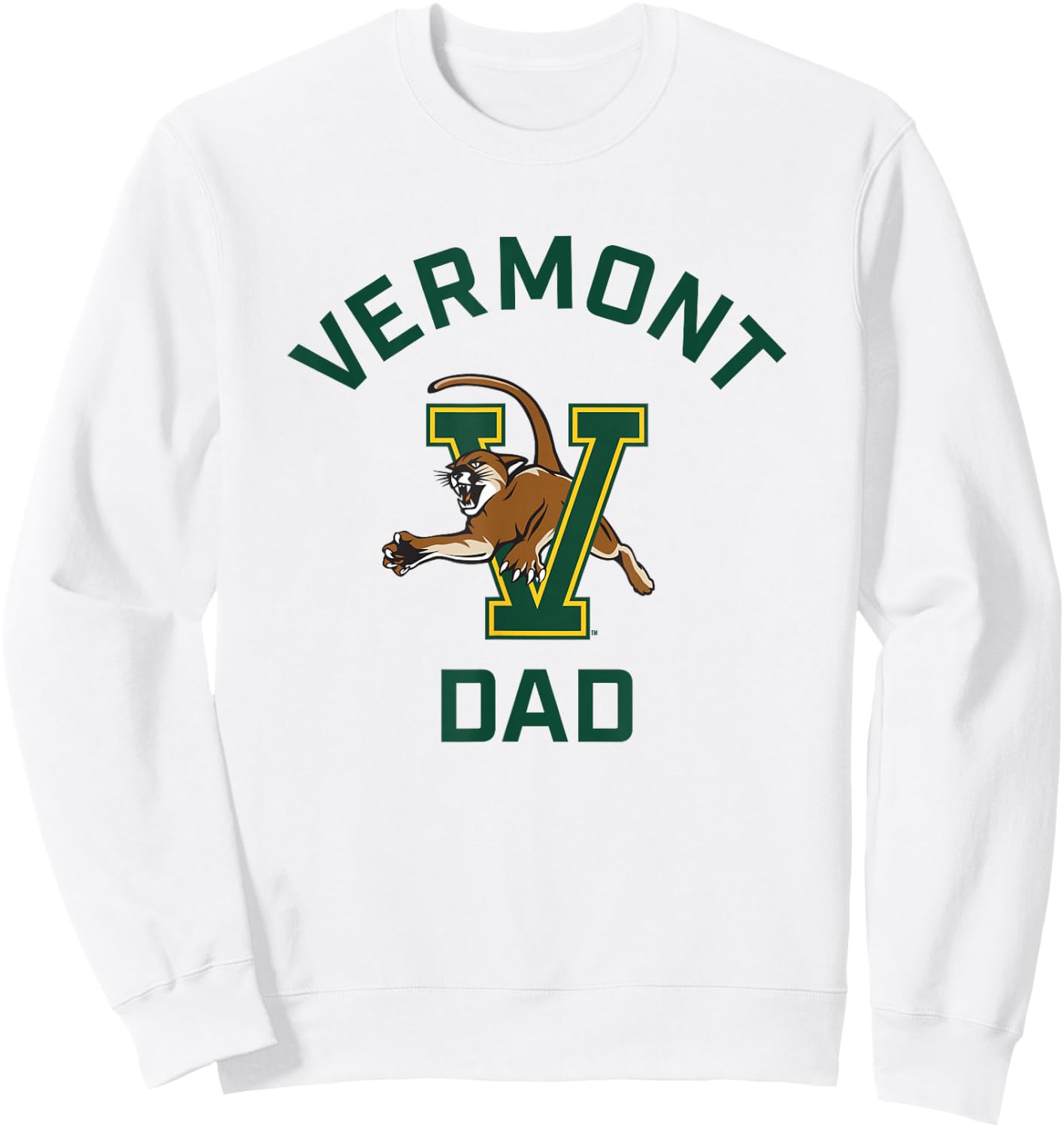 University of Vermont Catamounts Arched Dad Sweatshirt - Sweatshirt | White