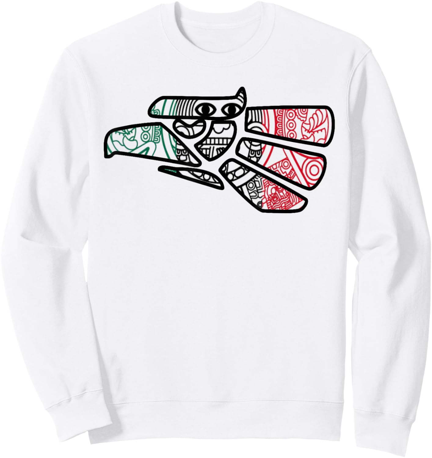 Hecho En Mexico Aztec Calendar Mexican Eagle Sweatshirt - Sweatshirt | White