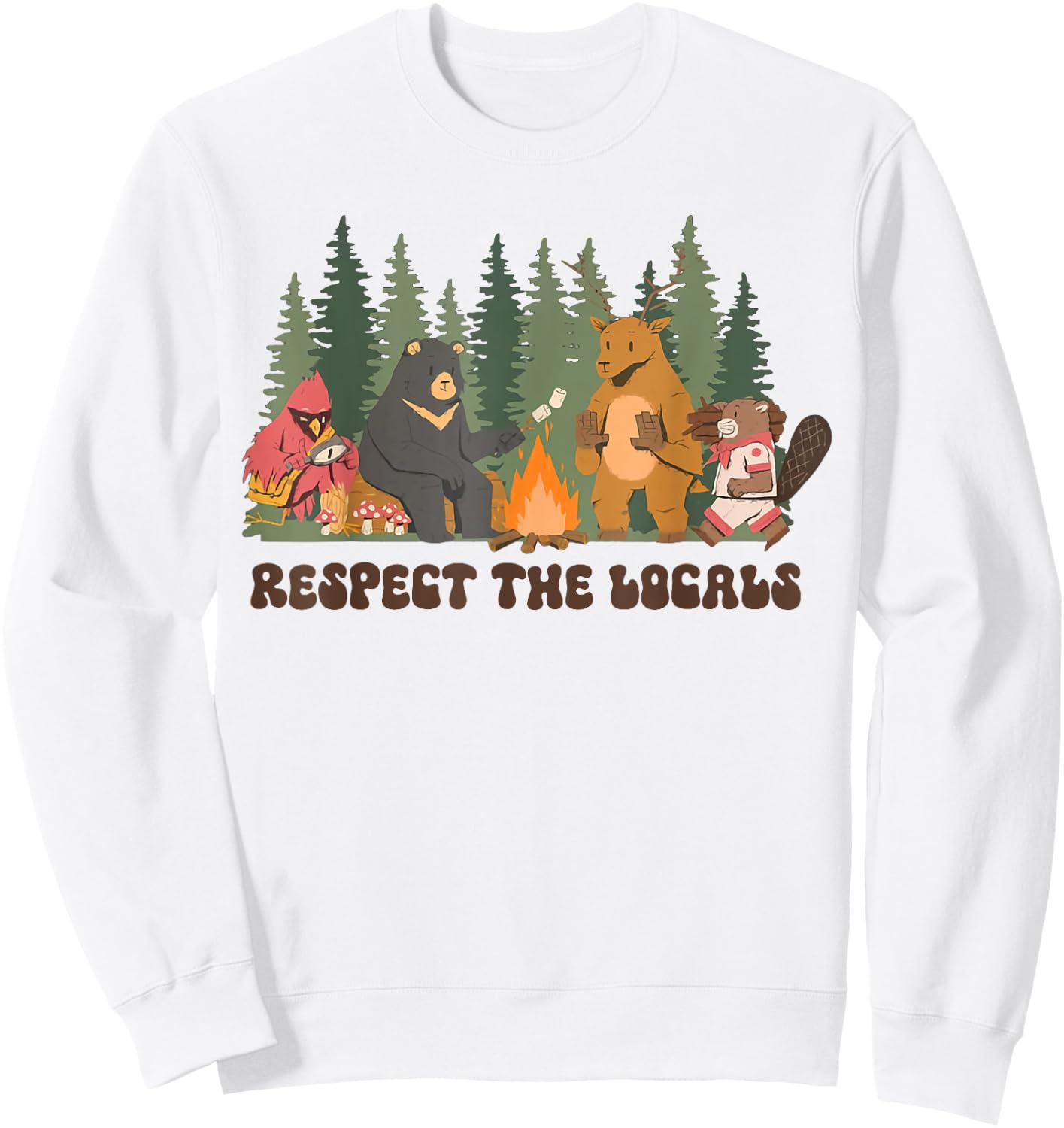 Respect The Local Bear Wildlife Animal National Parks Sweatshirt - Sweatshirt | White