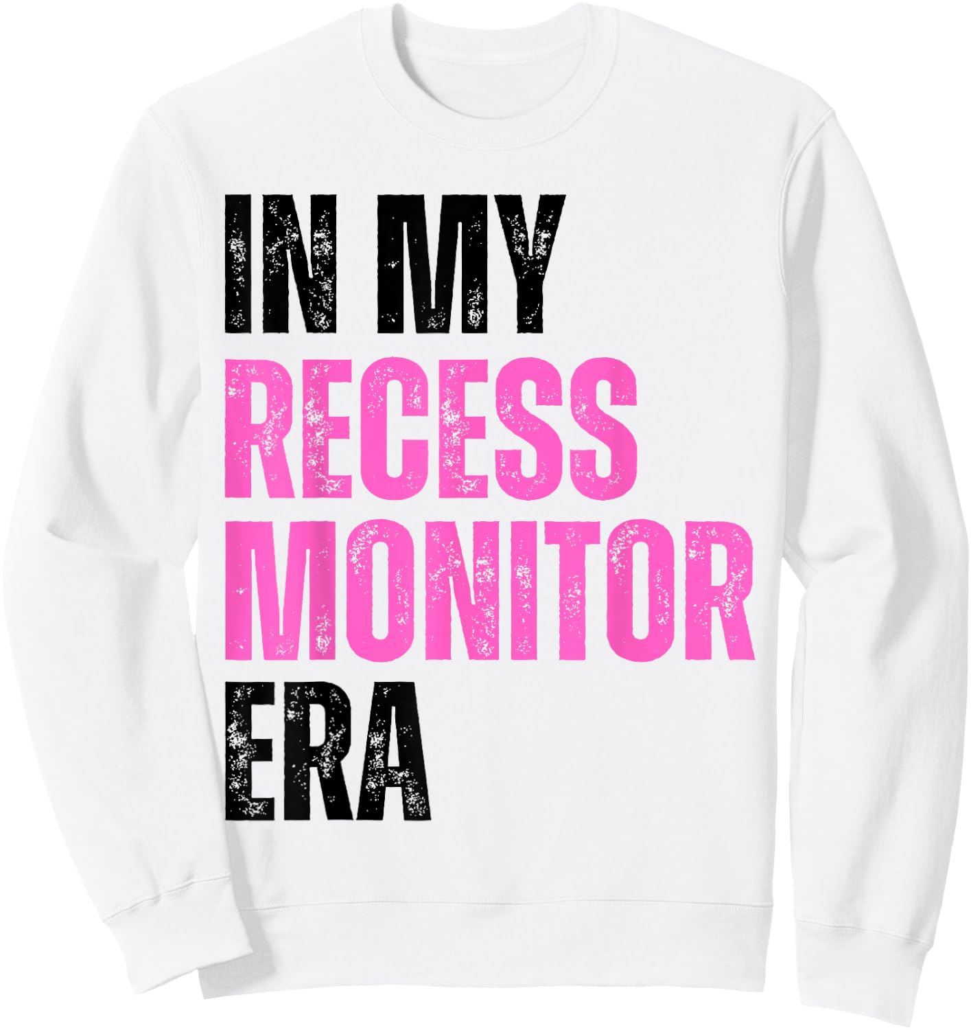 Vintage In My Recess Monitor Era Recess Crew Back To School Sweatshirt - Sweatshirt | White