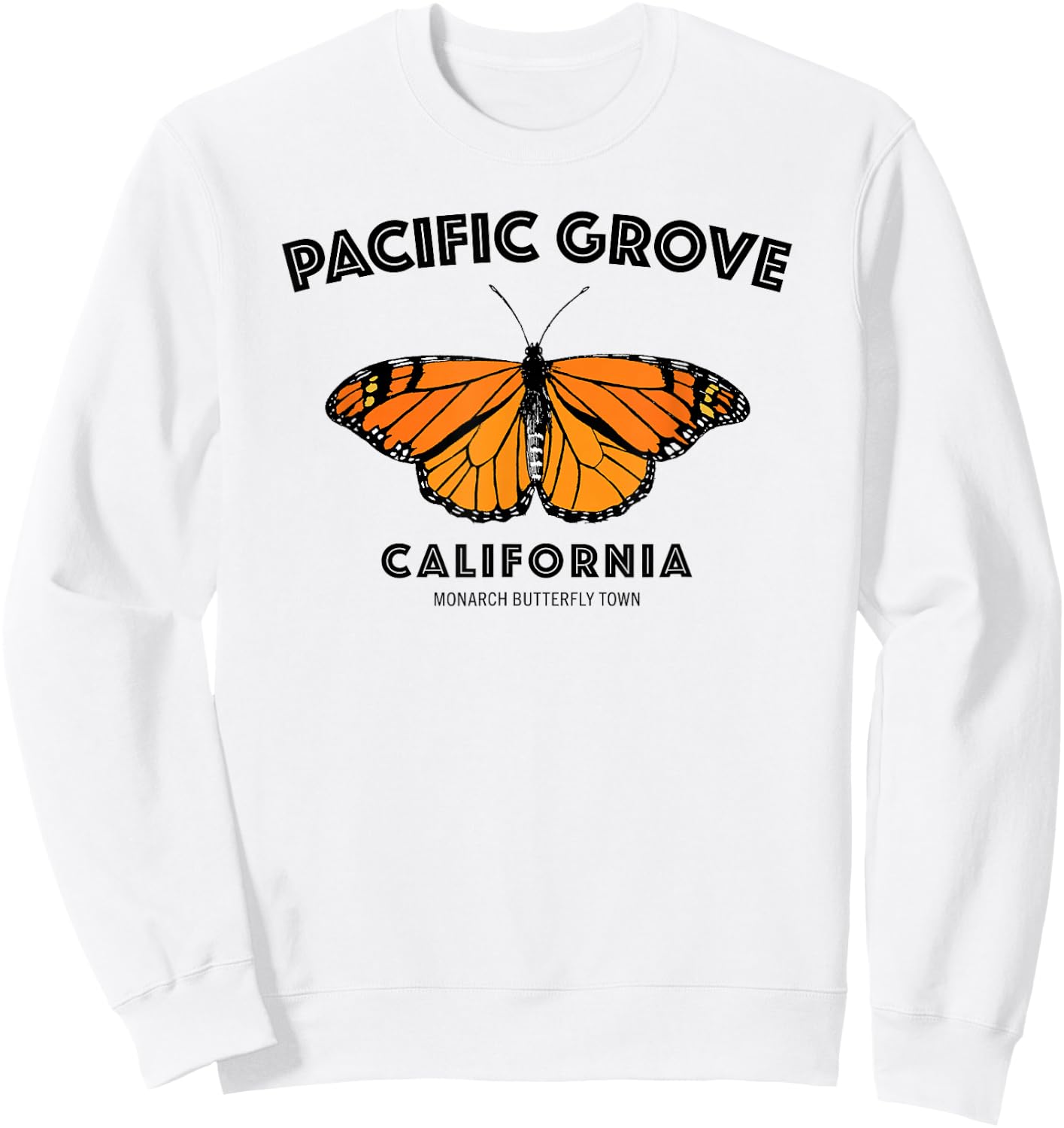 Pacific Grove California Monarch Butterfly Town Sweatshirt - Sweatshirt | White