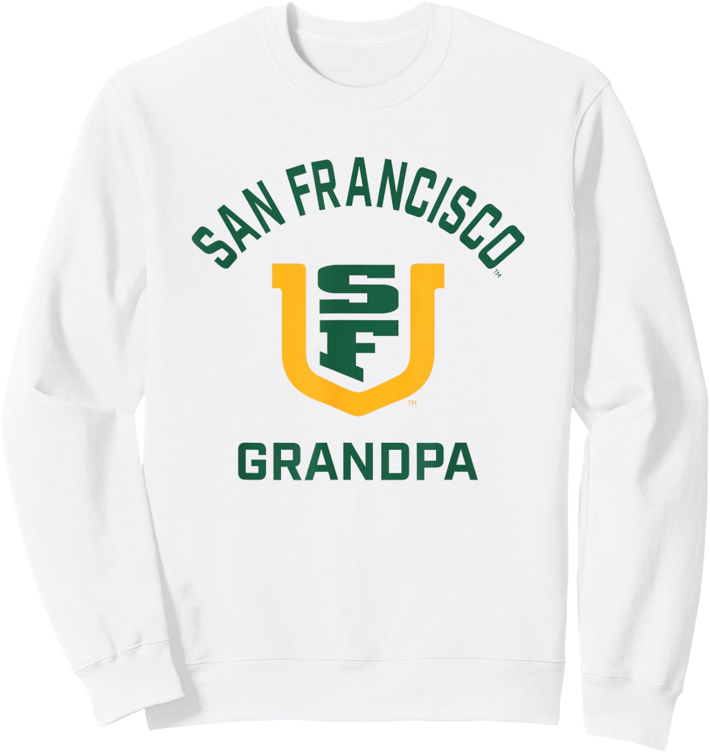 University of San Francisco USF Dons Arched Grandpa Sweatshirt - Sweatshirt | White