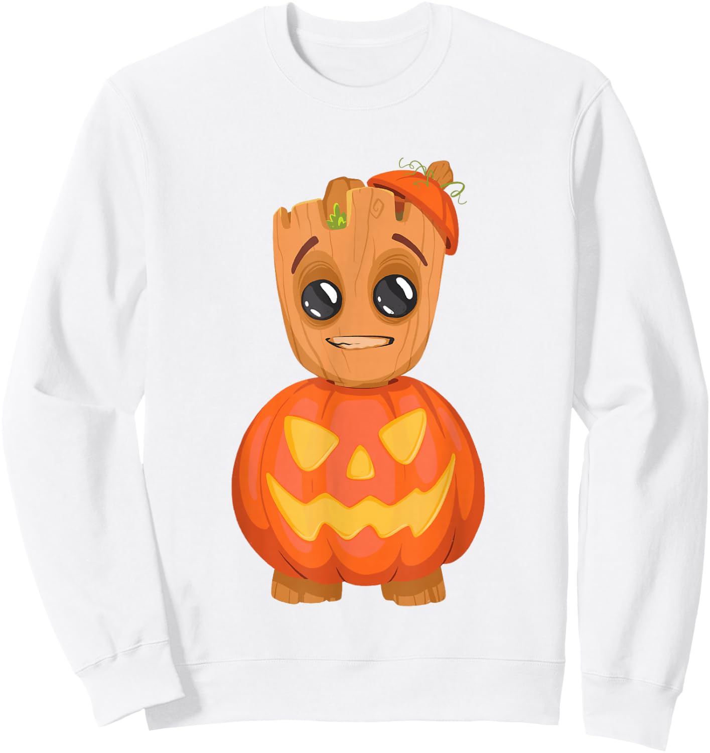 Marvel Classic Halloween Baby Groot Cute Pumpkin Costume Sweatshirt - Sweatshirt | White