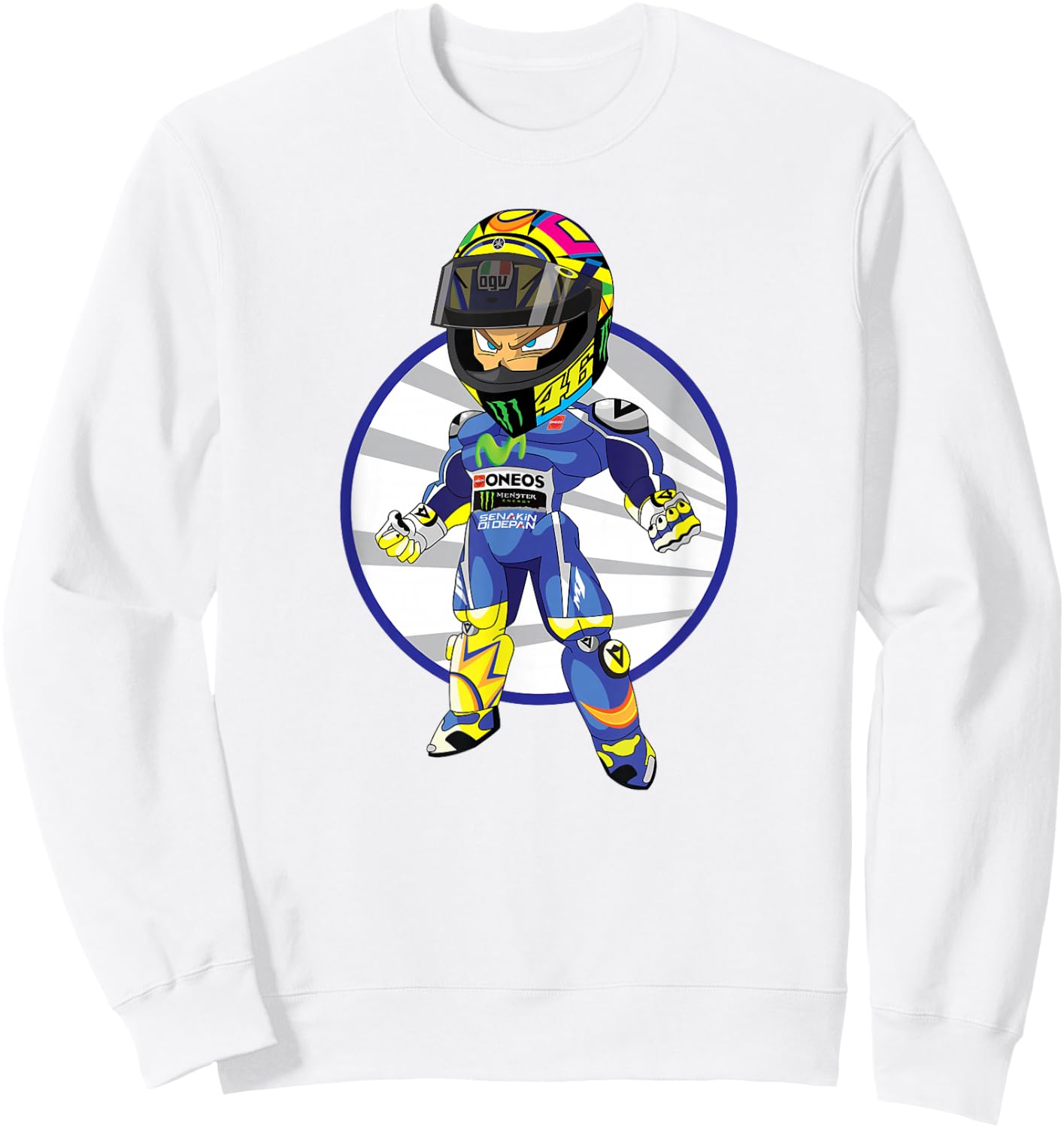 Corsa Designs Forza Vale Moto GP Motorcycle Racing Sweatshirt - Sweatshirt | White