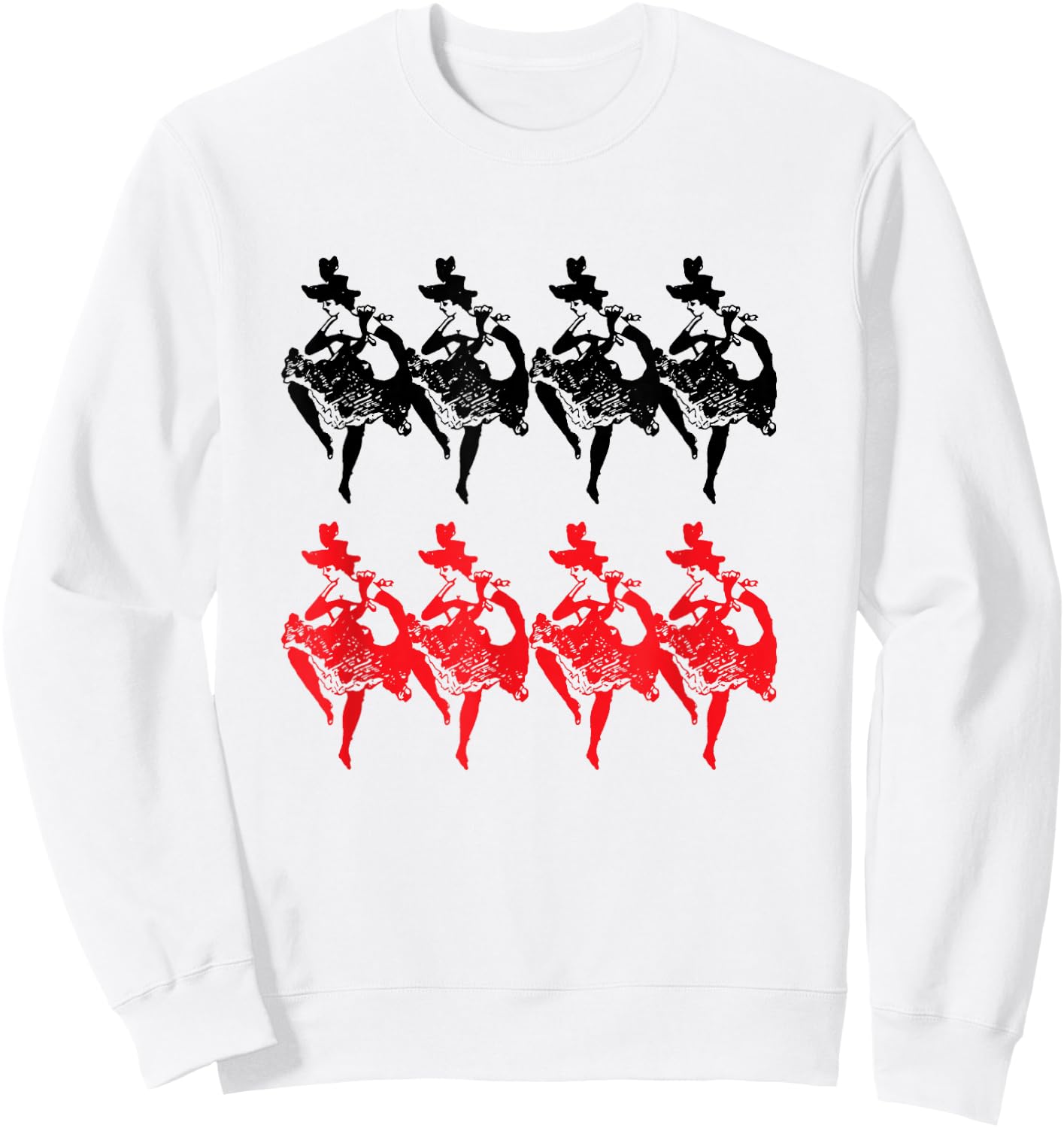 CANCAN Dancers, Vintage Rows of French Can Can Dancers Sweatshirt - Sweatshirt | White