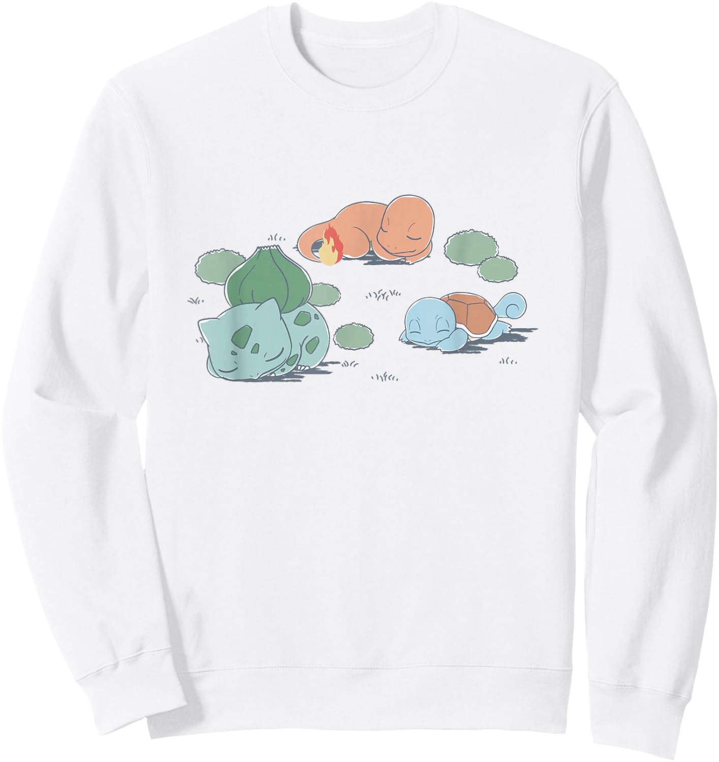Pokémon Kanto Starters Taking A Nap Cute Retro Shot Sweatshirt - Sweatshirt | White